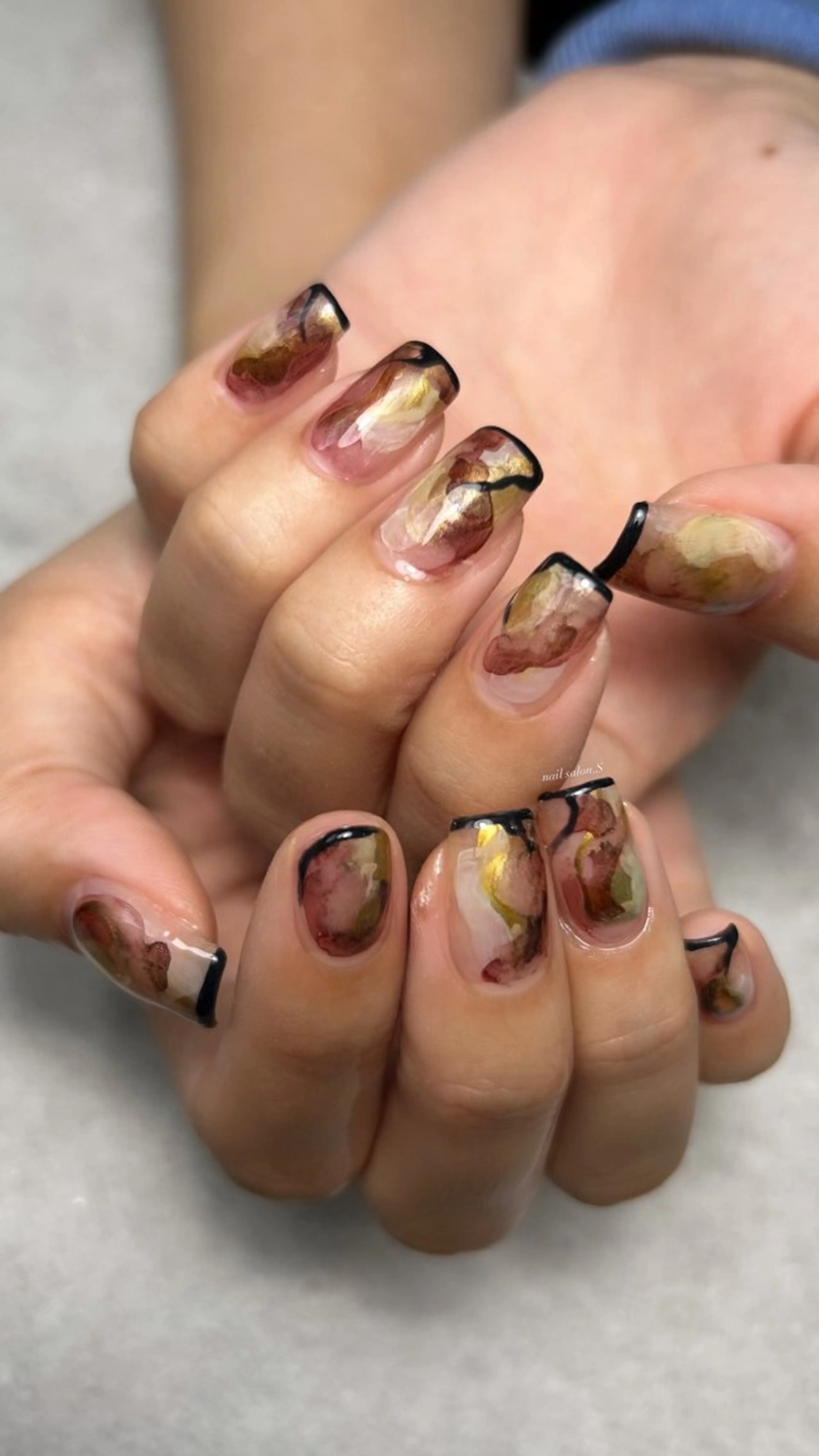 ネイル アートネイル 長さ出し ニュアンスネイル 冬ネイル 関山 志乃のネイルデザイン