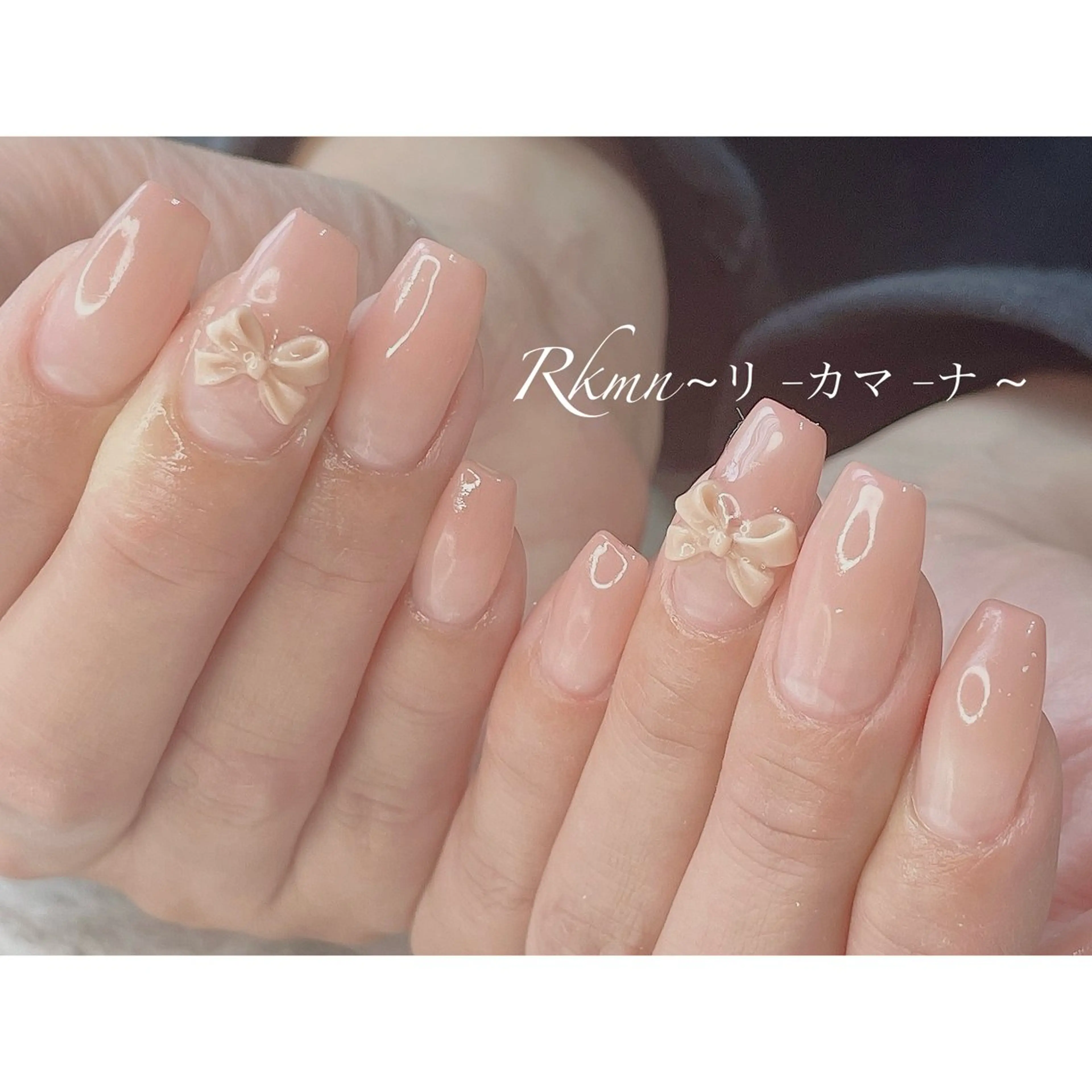 ネイル アートネイル グラデーション ピンク リボン 春ネイル ハンドネイル フットネイル ハンドケア Rkmn ~リ-カマ-ナ~のネイルデザイン
