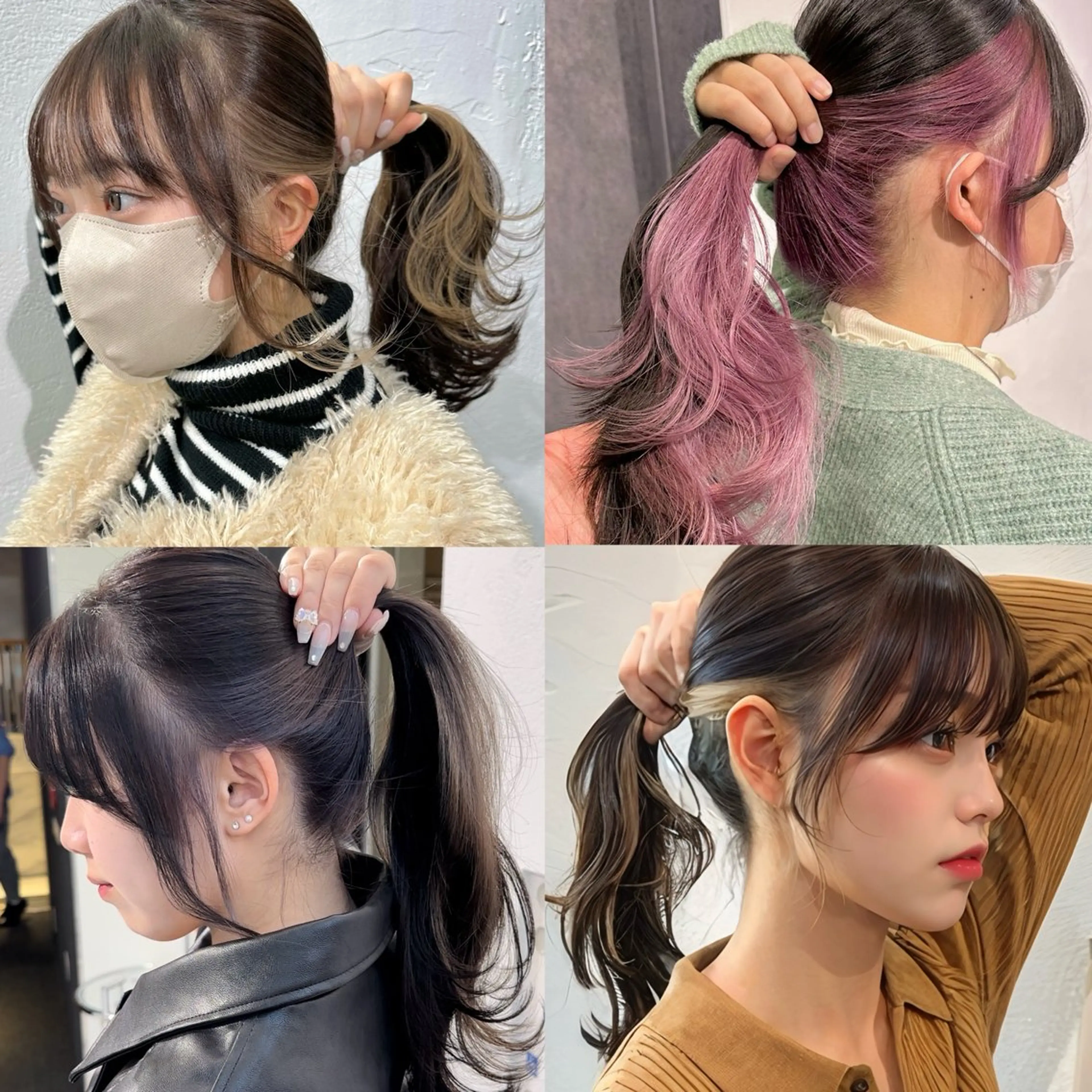 セミロング カラー ベージュカラー インナーカラー ピンクカラー シルバー カット ヘアカラー トリートメント インナーカラー/レイ ヤーカット♡/マキシのヘアスタイル