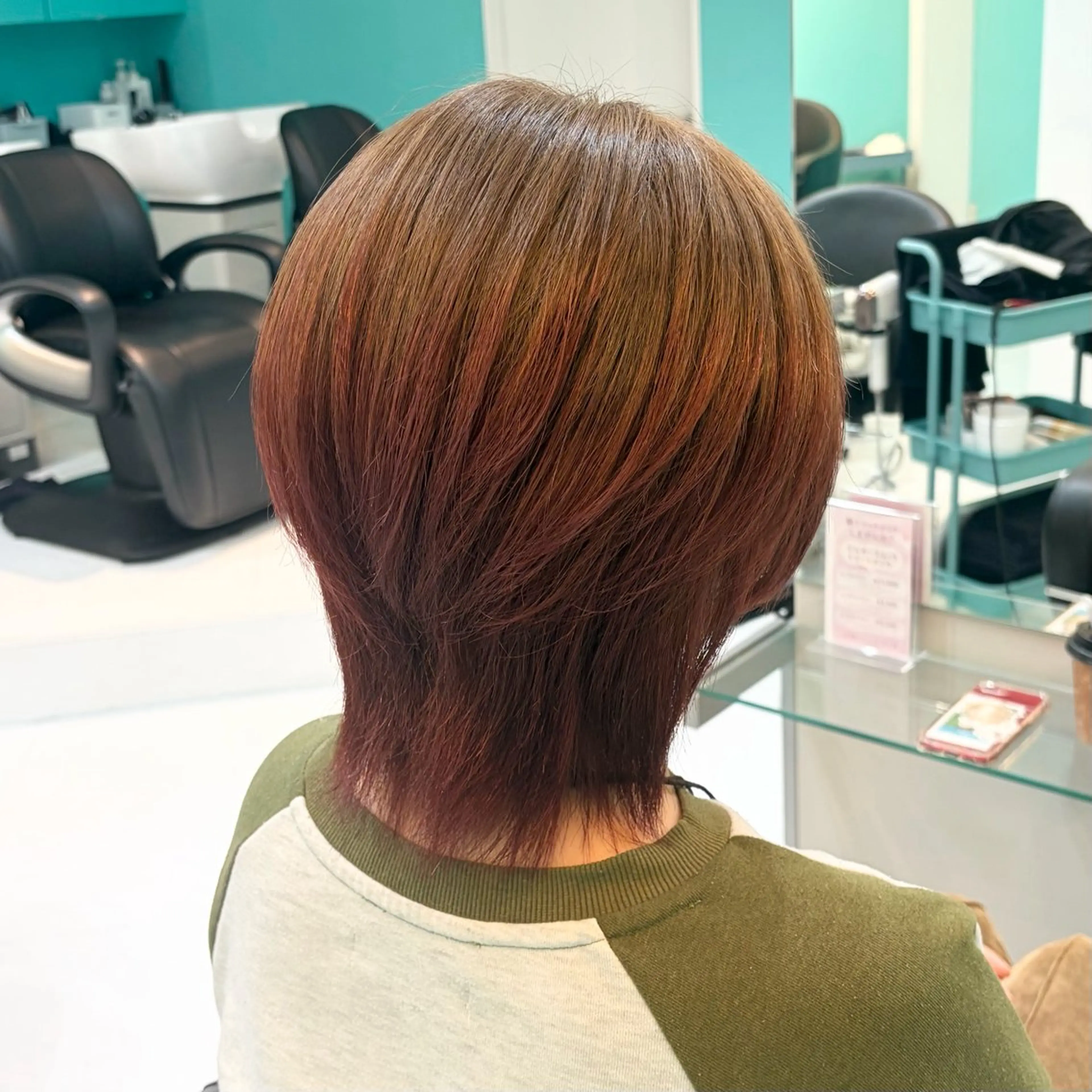 ショート カラー ブラウンカラー レッドカラー カット ヘアカラー トリートメント デザインカラー/ ボブ/Natsukiのヘアスタイル