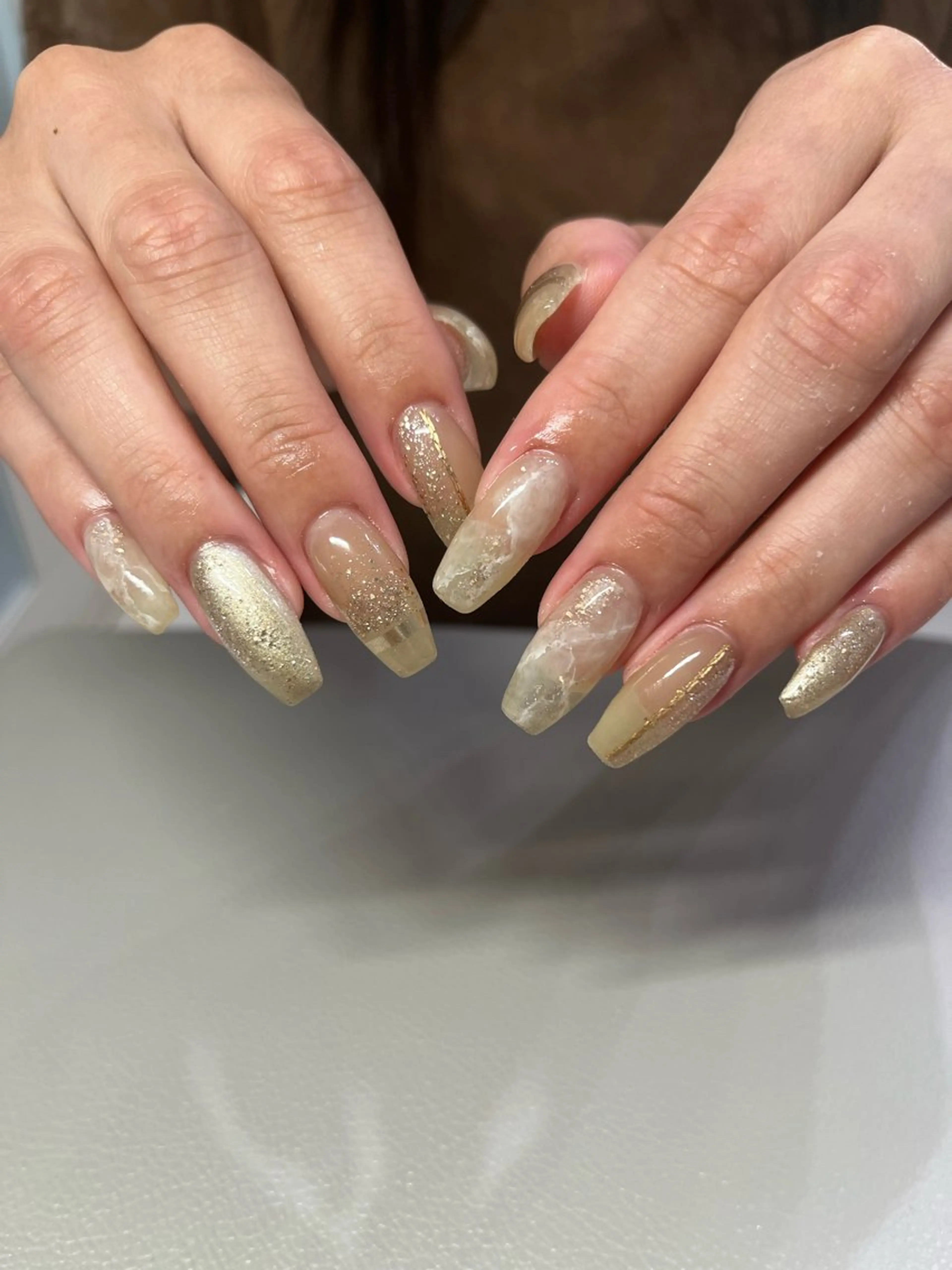 ネイル Ray. ちゅるん系ニュアンスのネイルデザイン