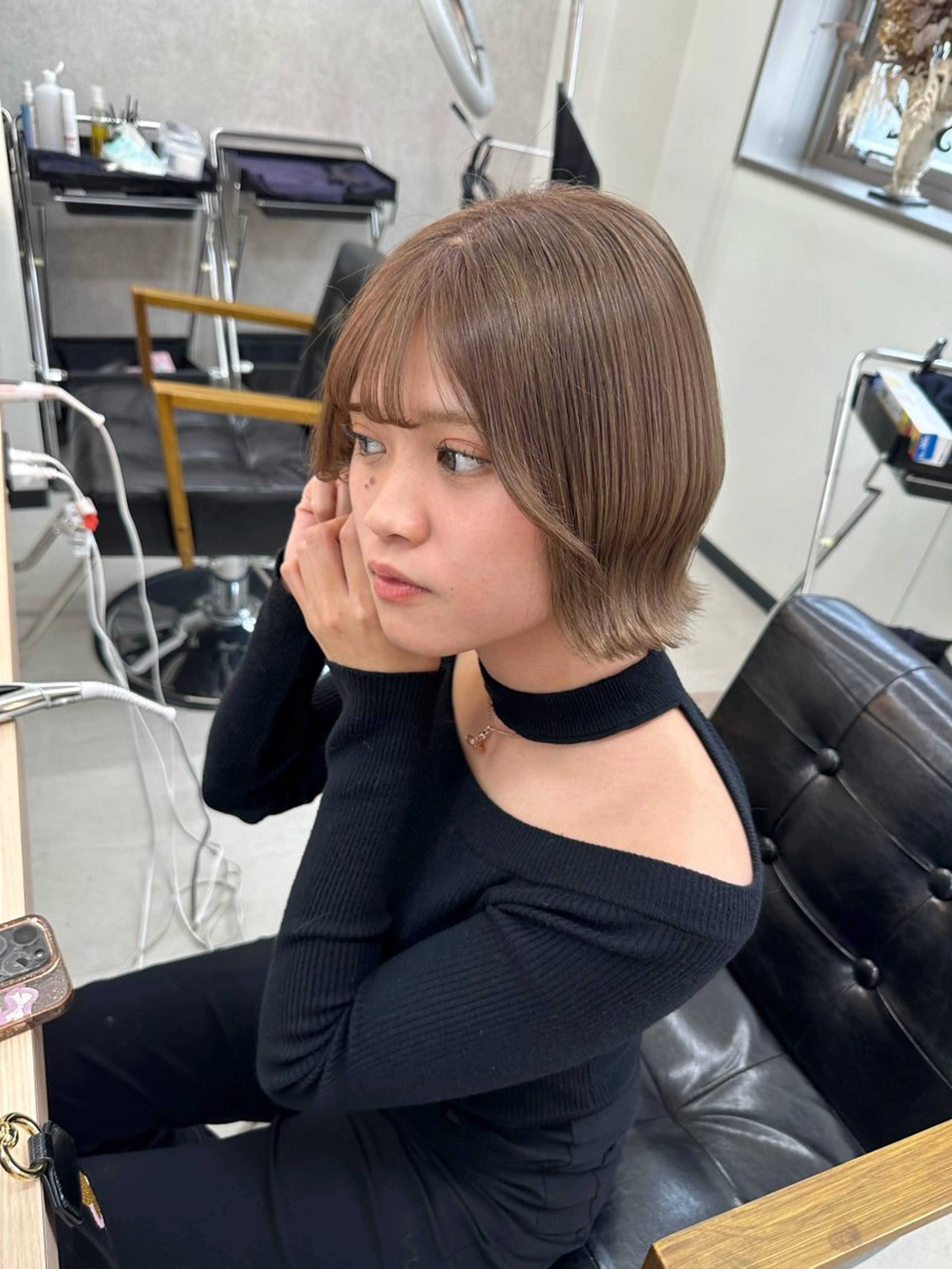 ショート カラー ヘアカラー トリートメント 𝐑𝐲𝐮𝐤𝐢 【店長】ALEAPのヘアスタイル