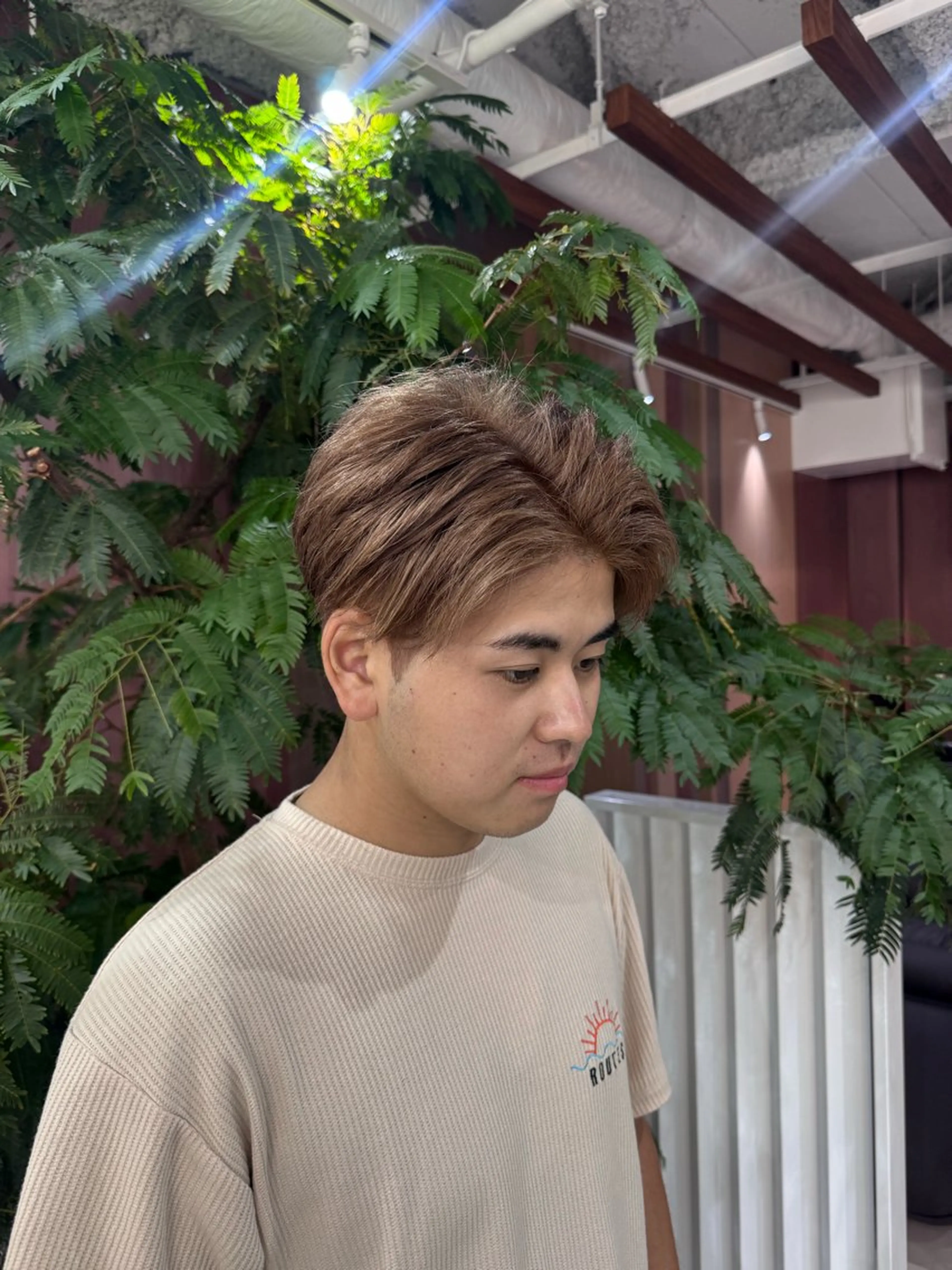 カラー メンズ R/🤎 パーマ&ブリーチ🔥のヘアスタイル