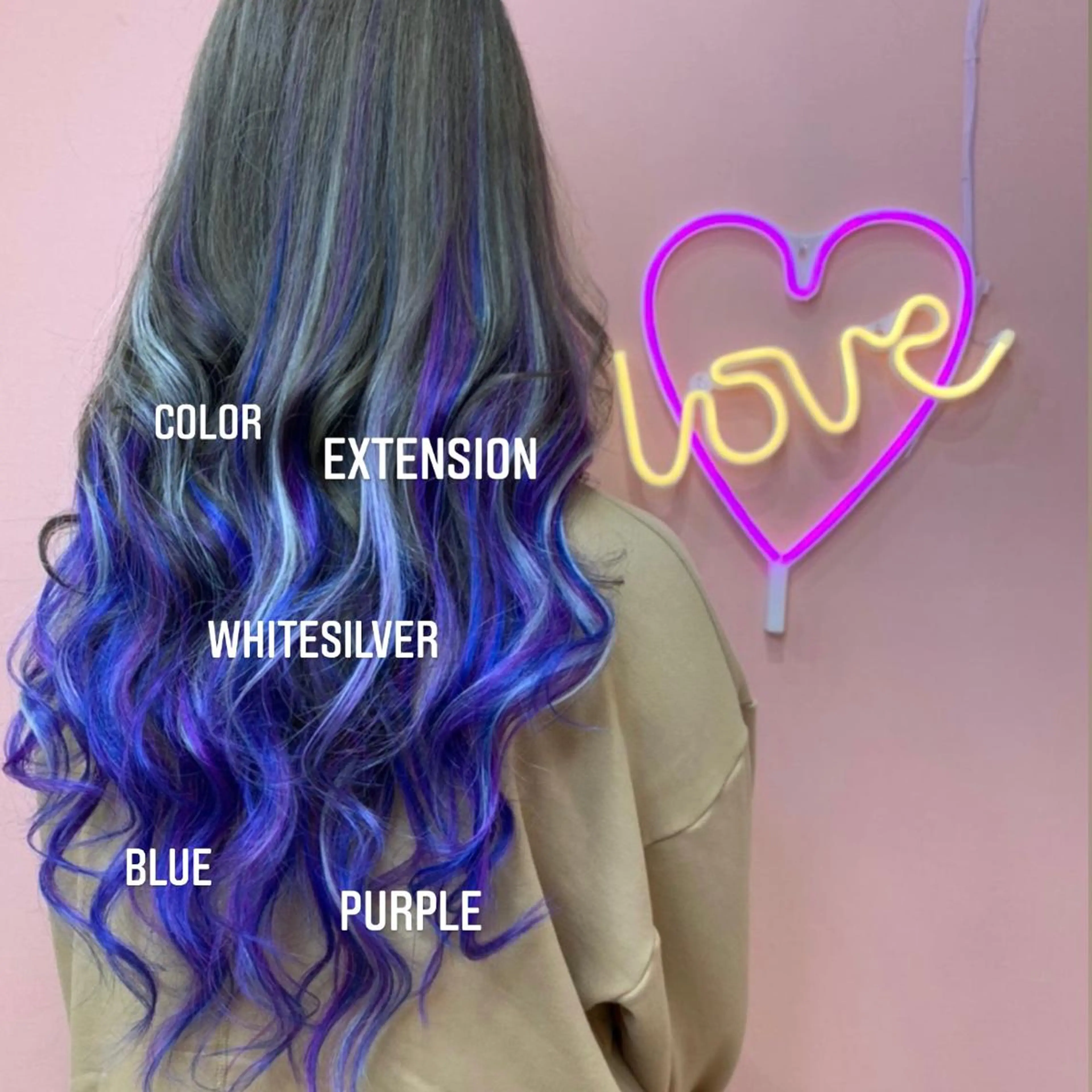 ロング カラー ヘアカラー エクステ エクステ🩵ブリーチ 韓国ヘア🩵KAEのヘアスタイル