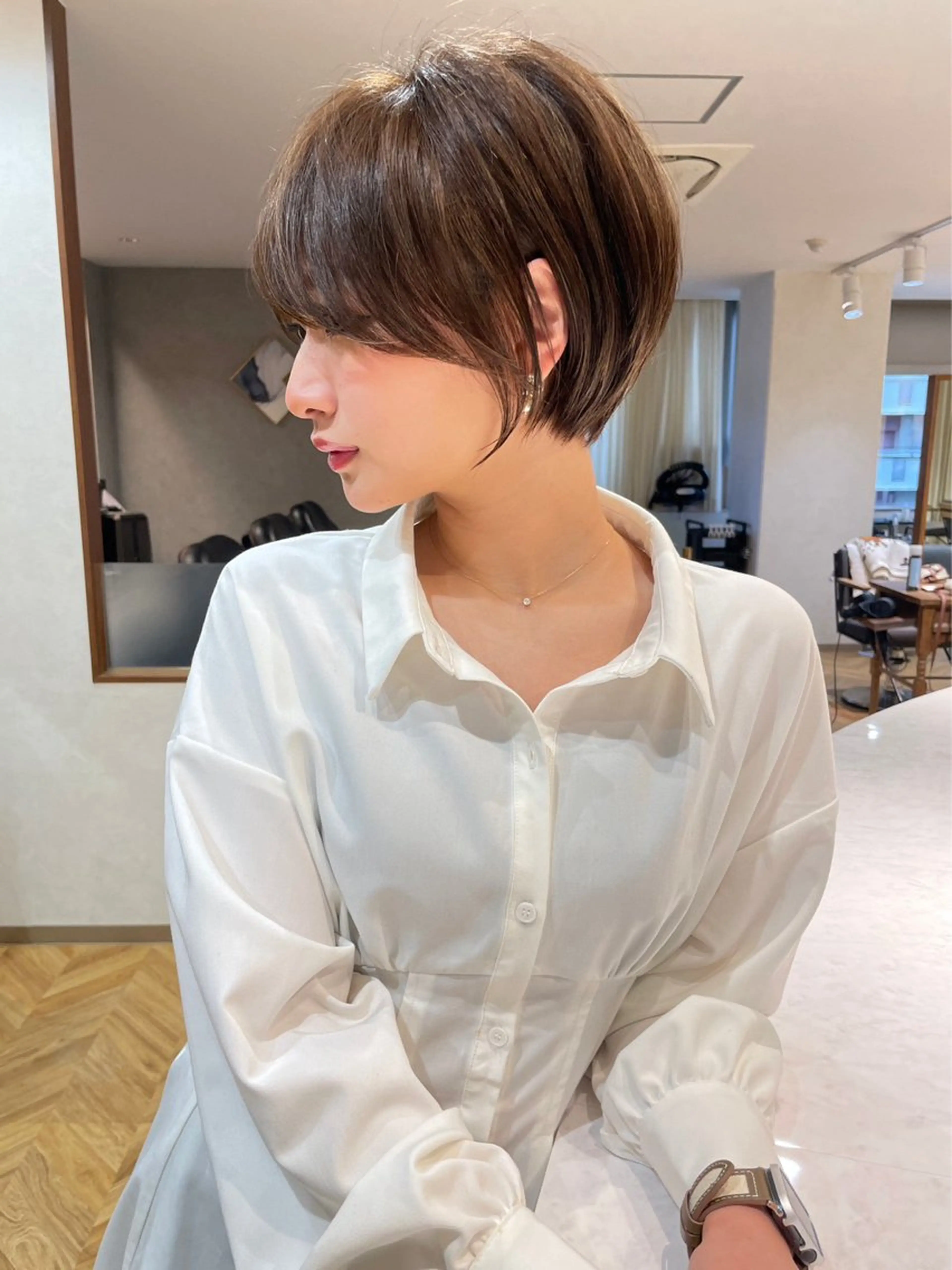 ショート ショートボブ ボブ 似合わせカット ショートヘア ✨白髪ぼかし/−10 歳ヘアー/✨山下　遥のヘアスタイル