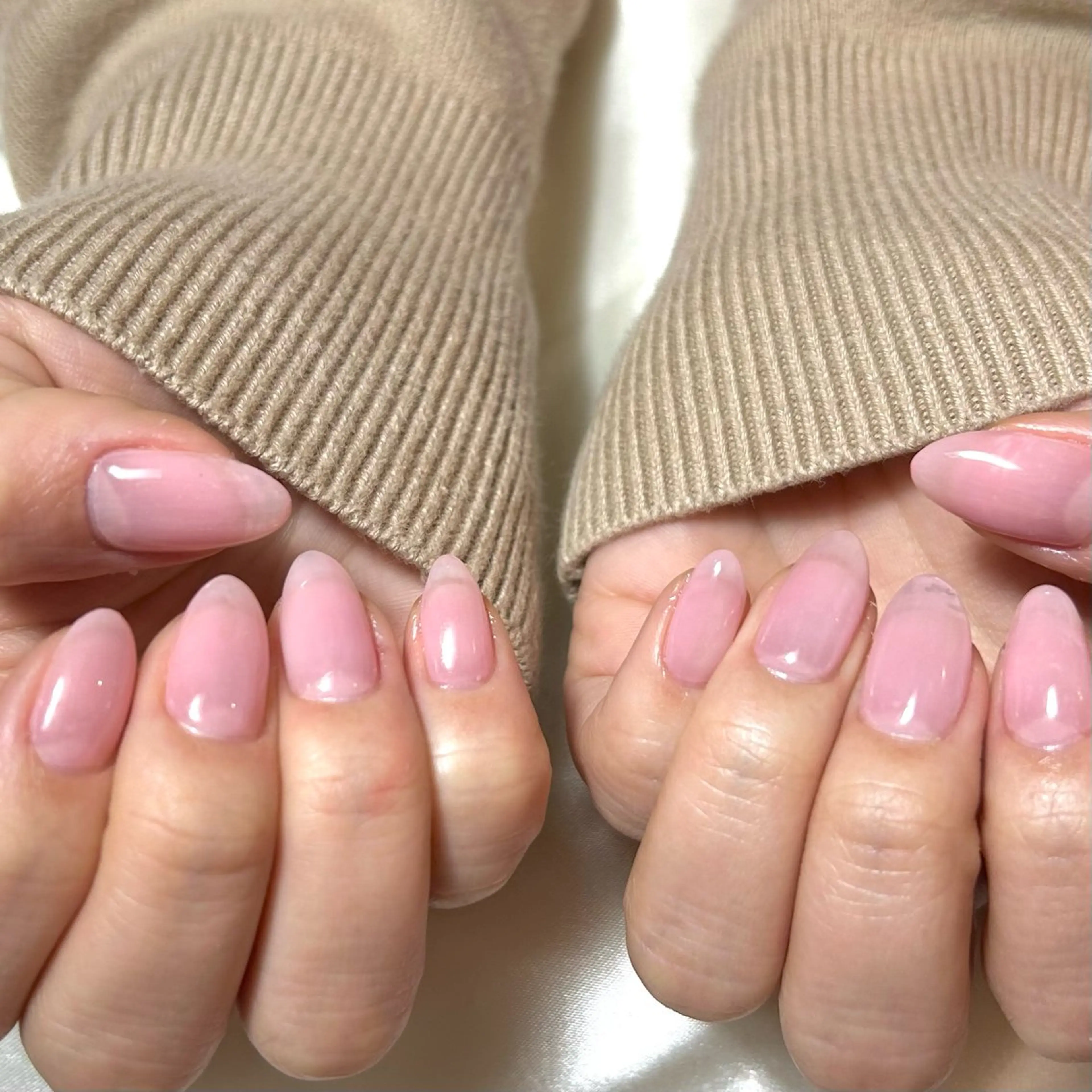 ネイル ワンカラーネイル パステルネイル ピンク シンプルネイル shine'an fuka🌿🫧のネイルデザイン