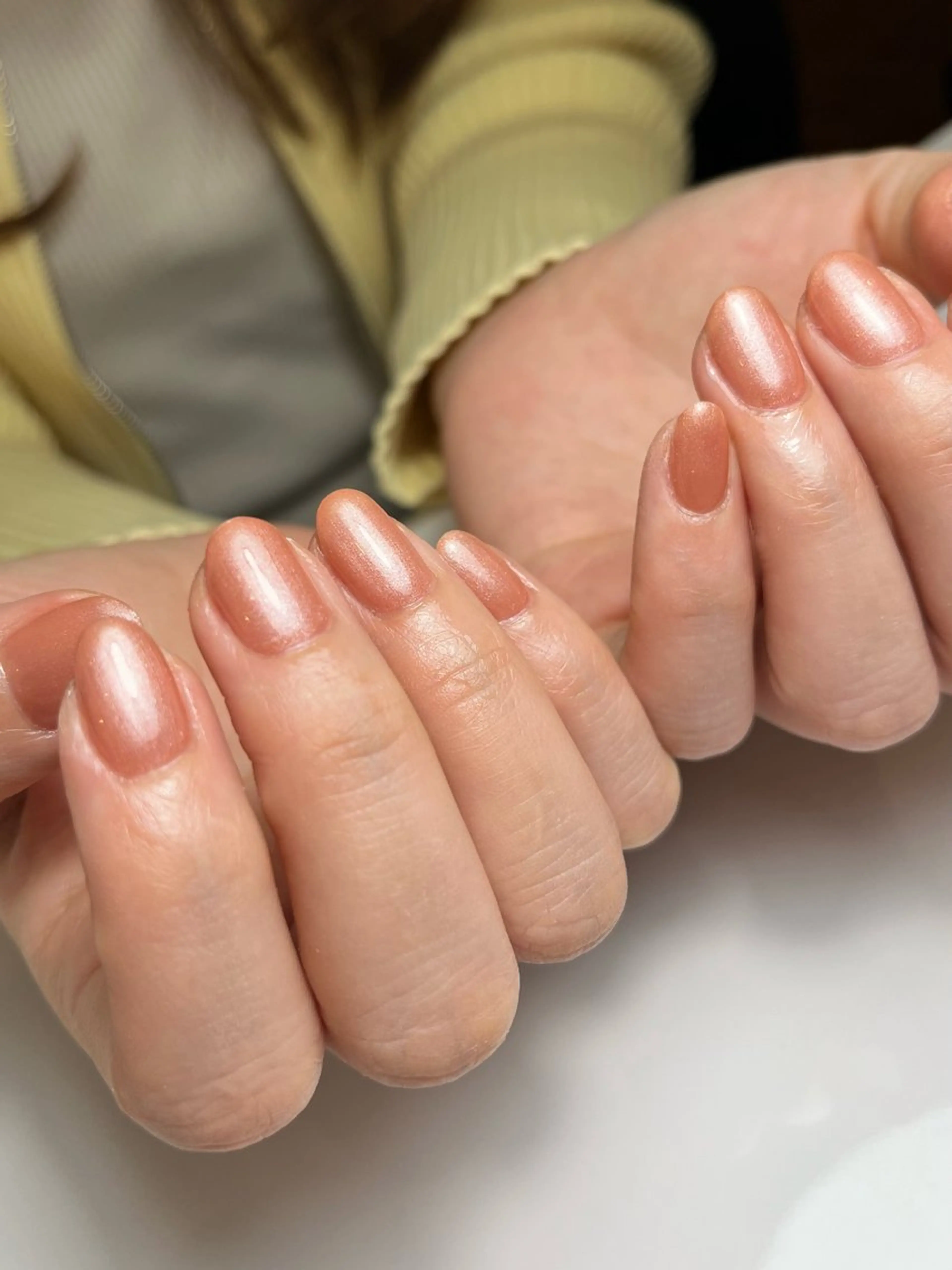 ネイル ブラウン ラメ(グリッター) オレンジ ハンドネイル ballie／小野原 なつみのネイルデザイン