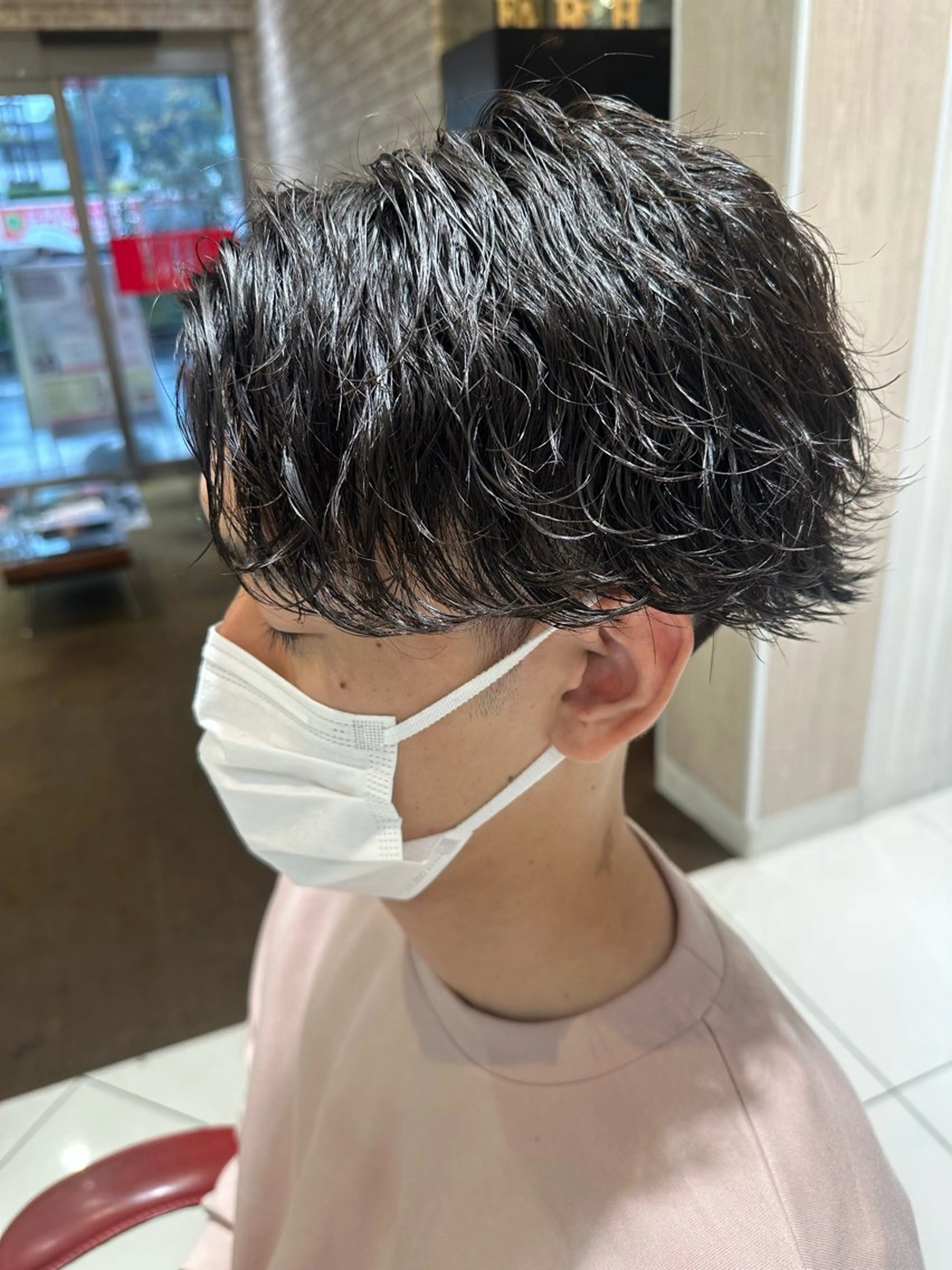 ショート パーマ メンズ メンズパーマ 波巻きパーマ 💈メンズ特化 美容師サキ💈のヘアスタイル