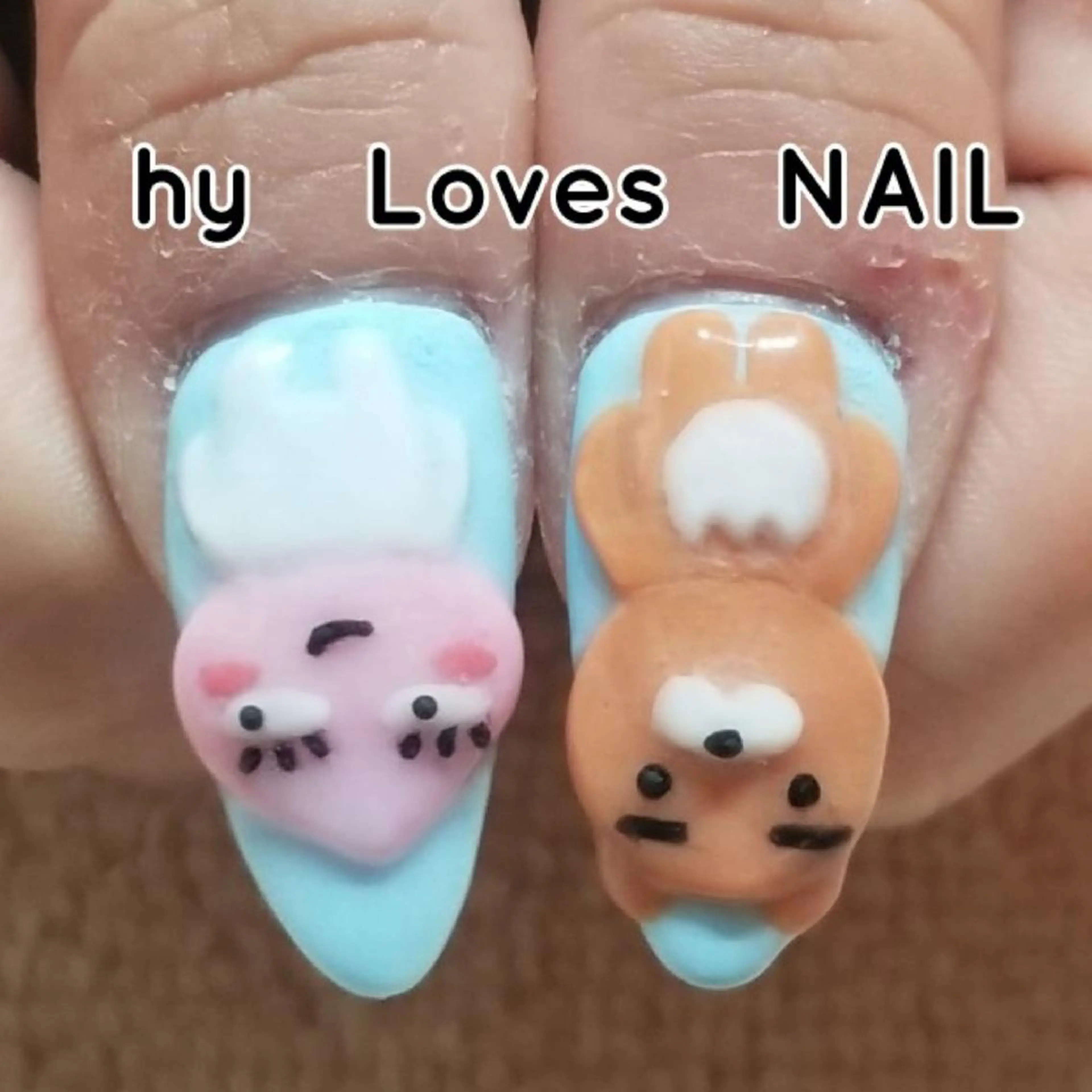 ネイル 水色 ハンドネイル よしだ ひろきのネイルデザイン