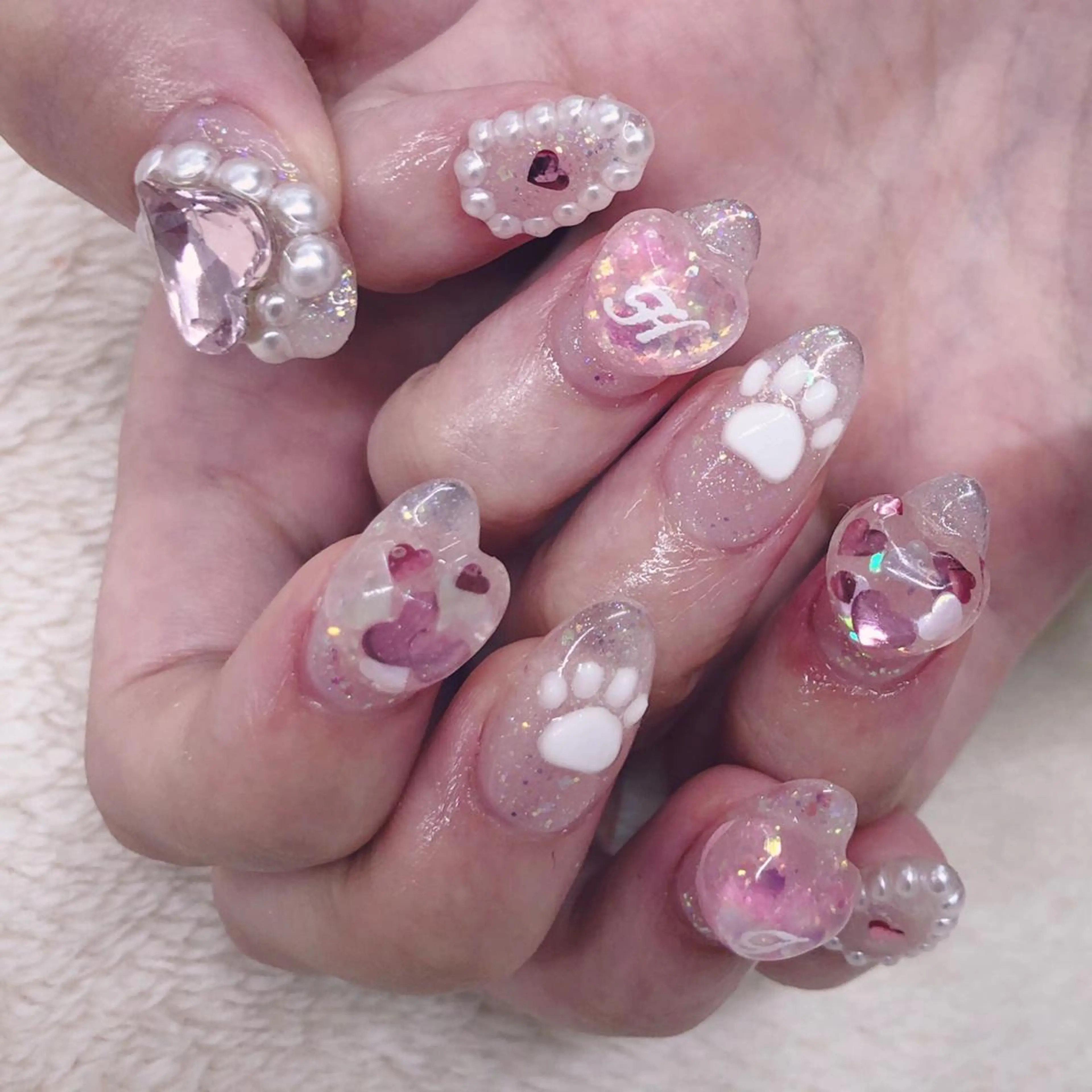 ネイル ハート ハンドネイル MAYME所属・MAYME TAMAKIのネイルデザイン