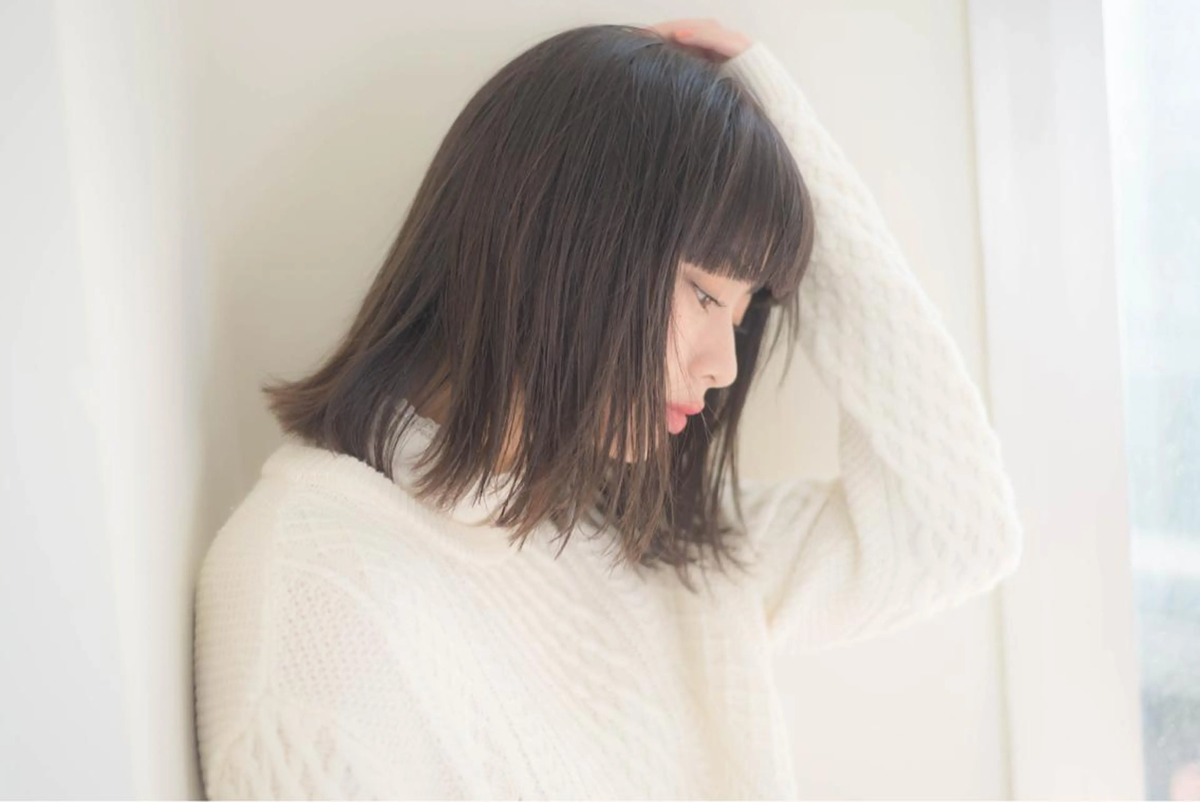 ミディアム カラー 切りっぱなしボブ ボブ カット ヘアカラー GO TODAY シェアサロン 原宿本店所属・ボブ/レイヤー/ パーマ/淀川 純のヘアスタイル