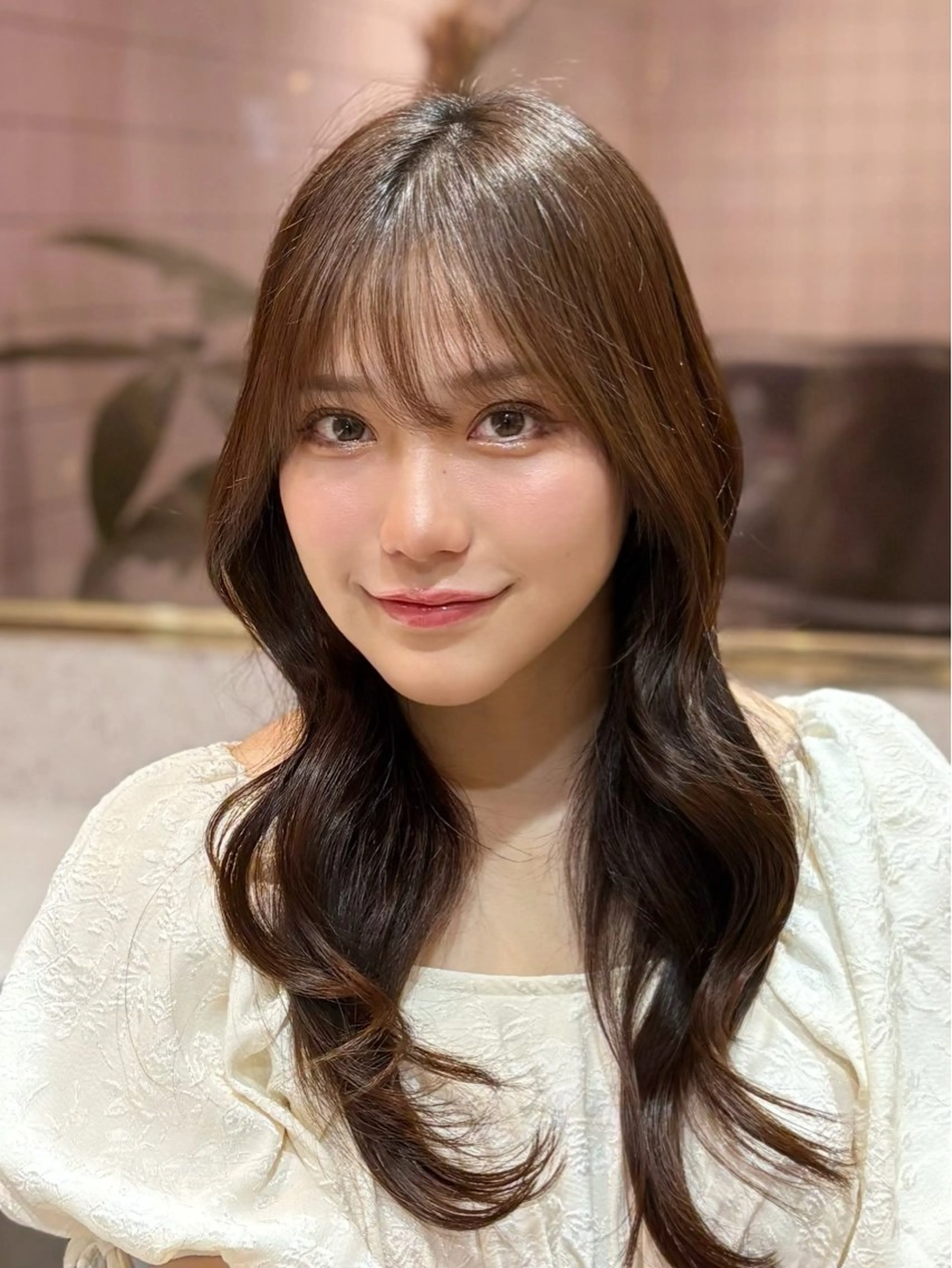 ロング カラー パーマ ヘアアレンジ ヘアカラー トリートメント 新宿/小顔レイヤー/ 顔まわり/西慶太朗のヘアスタイル