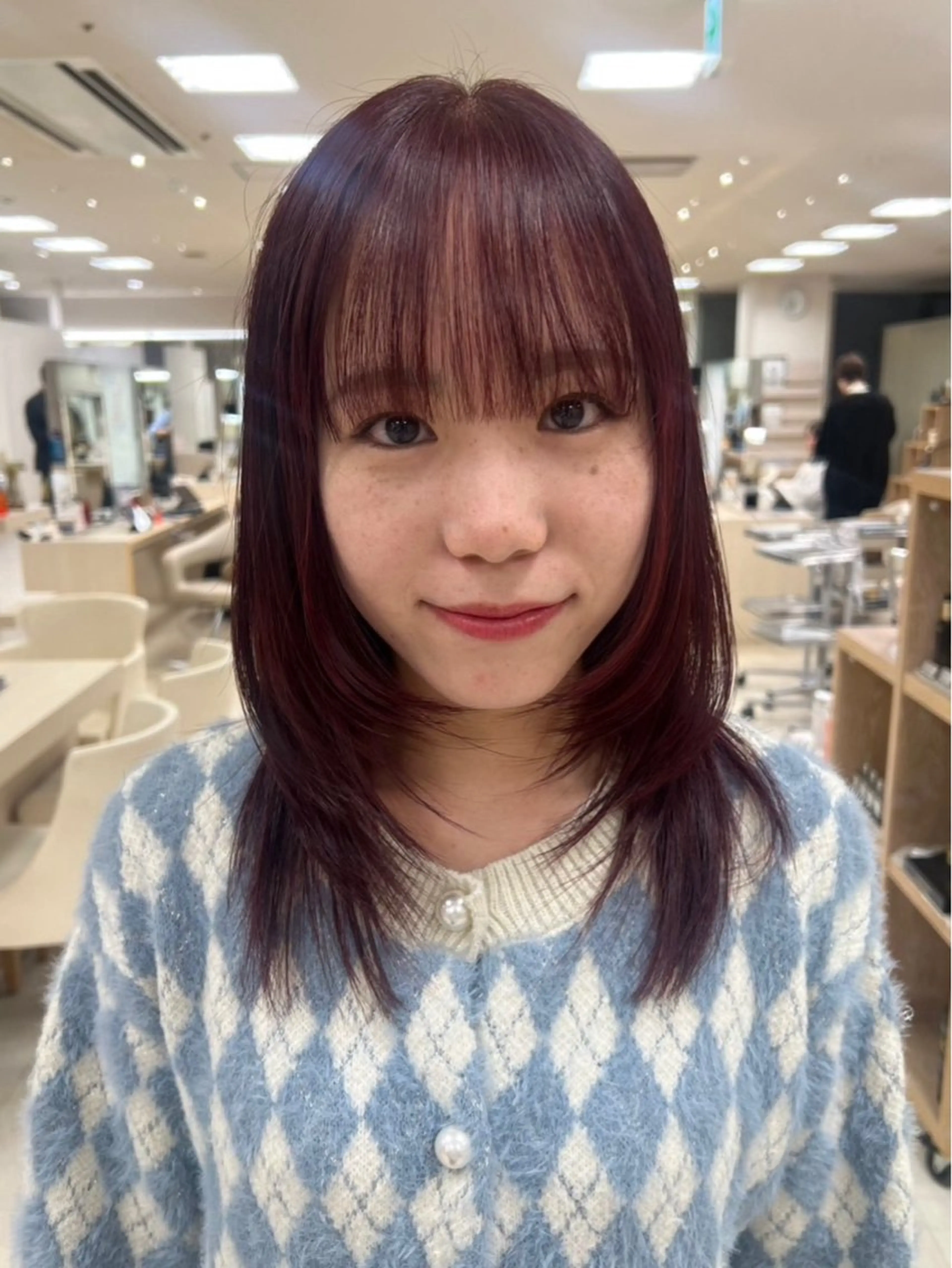 ミディアム カラー ミディアムレイヤー ブリーチ デザインカラー ダブルカラー インナーカラー カット ハイトーン/ウルフ /レイヤー/坂野幸伸のヘアスタイル