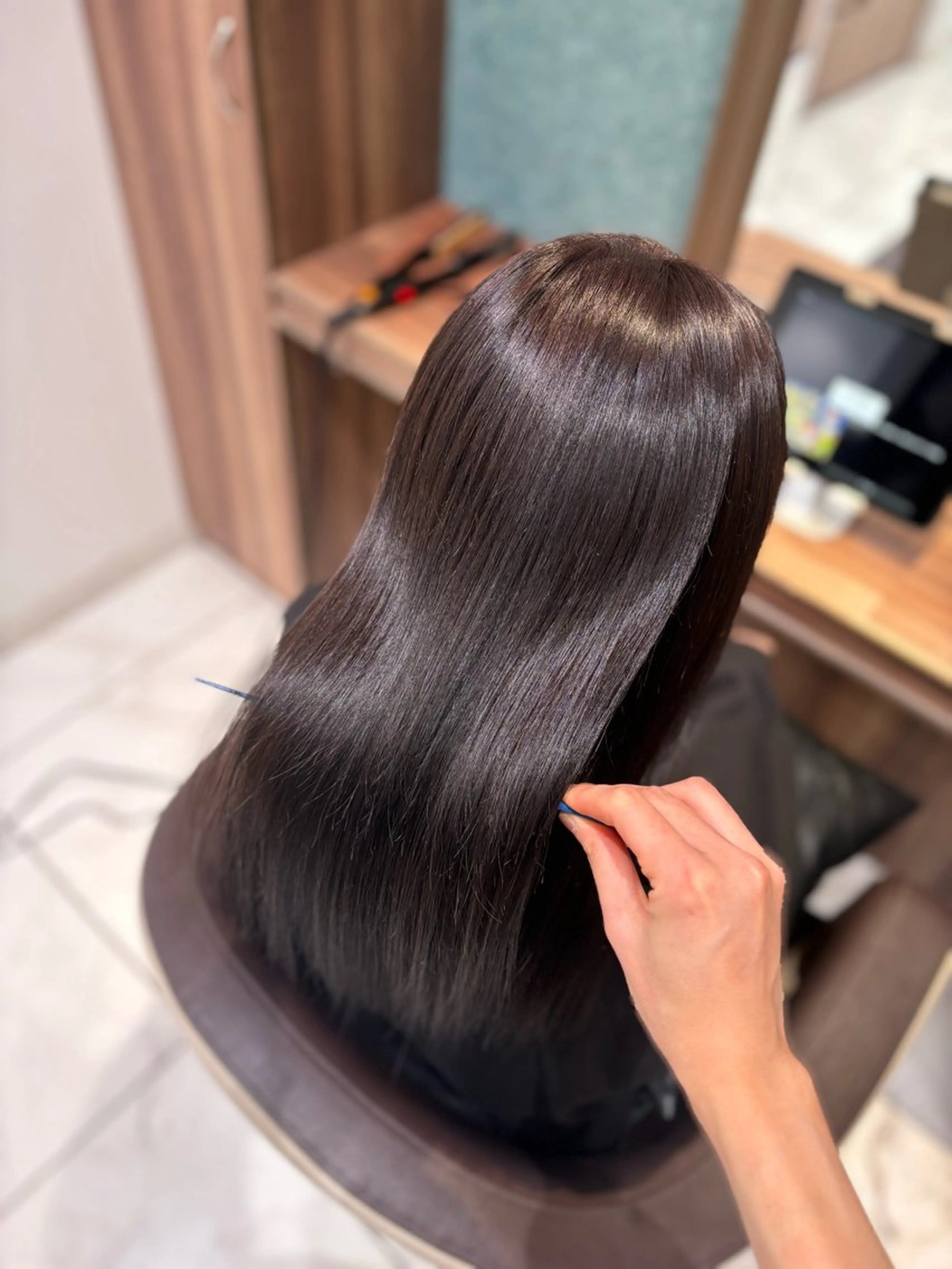 ロング カラー ツヤ髪縮毛矯正💫/ ハイトーン/あゆみのヘアスタイル