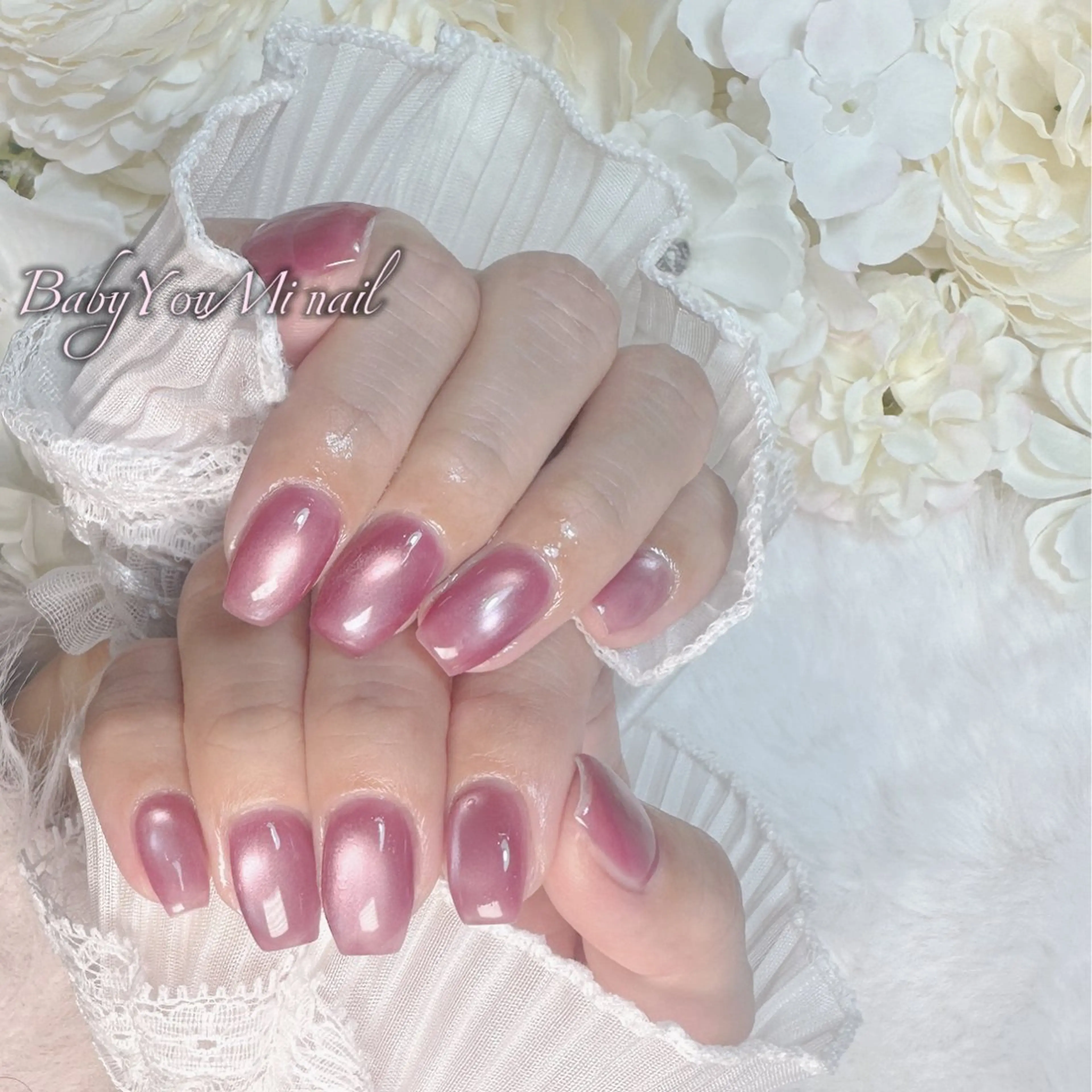 ネイル オーロラネイル 成人式 フットネイル フレンチネイル ジェルネイル ハンドネイル BabyYouMi nailのネイルデザイン