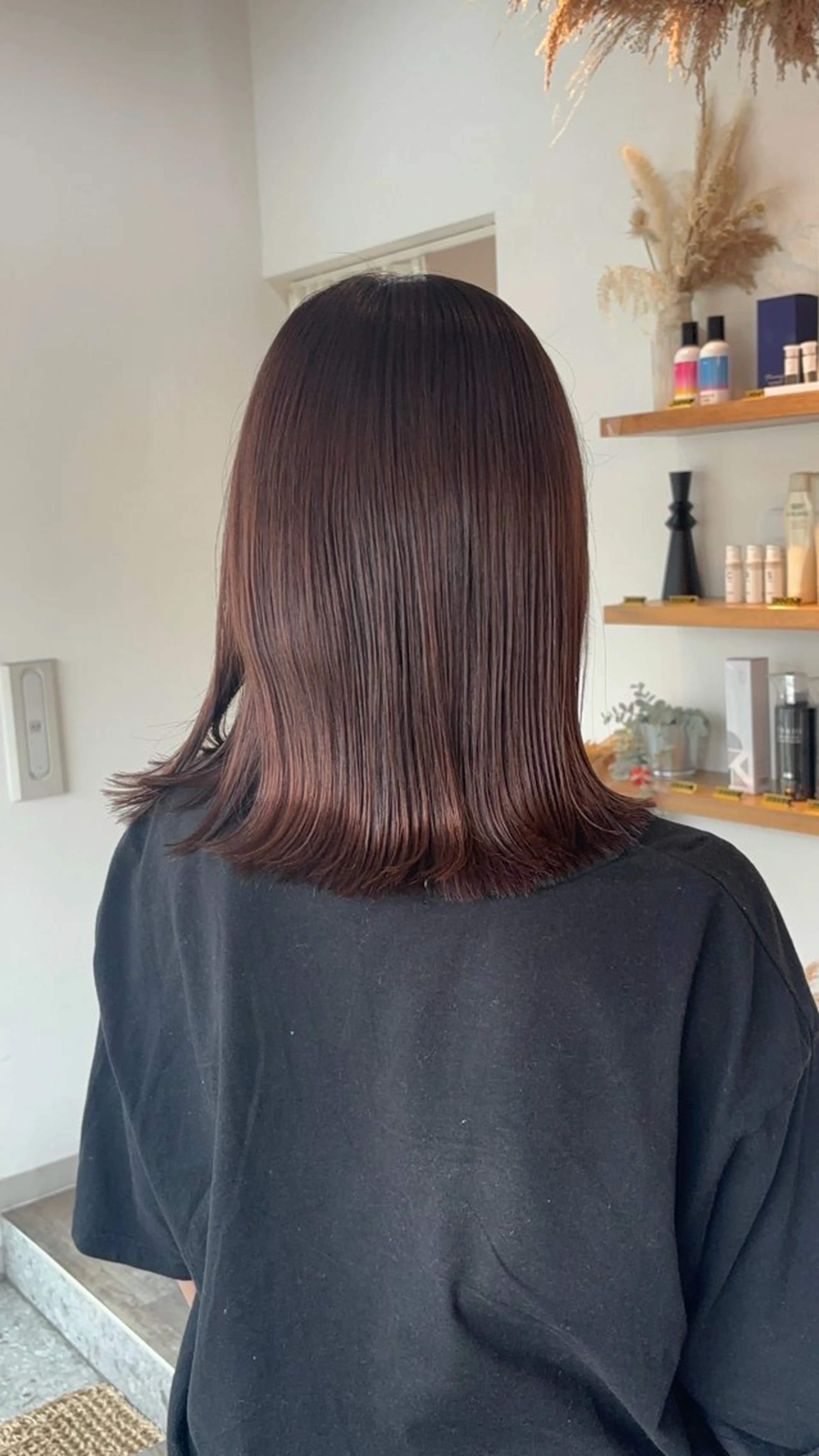 セミロング カラー ブラウンカラー ショコラブラウン ふじたしの/湘南台 透明感カラーのヘアスタイル