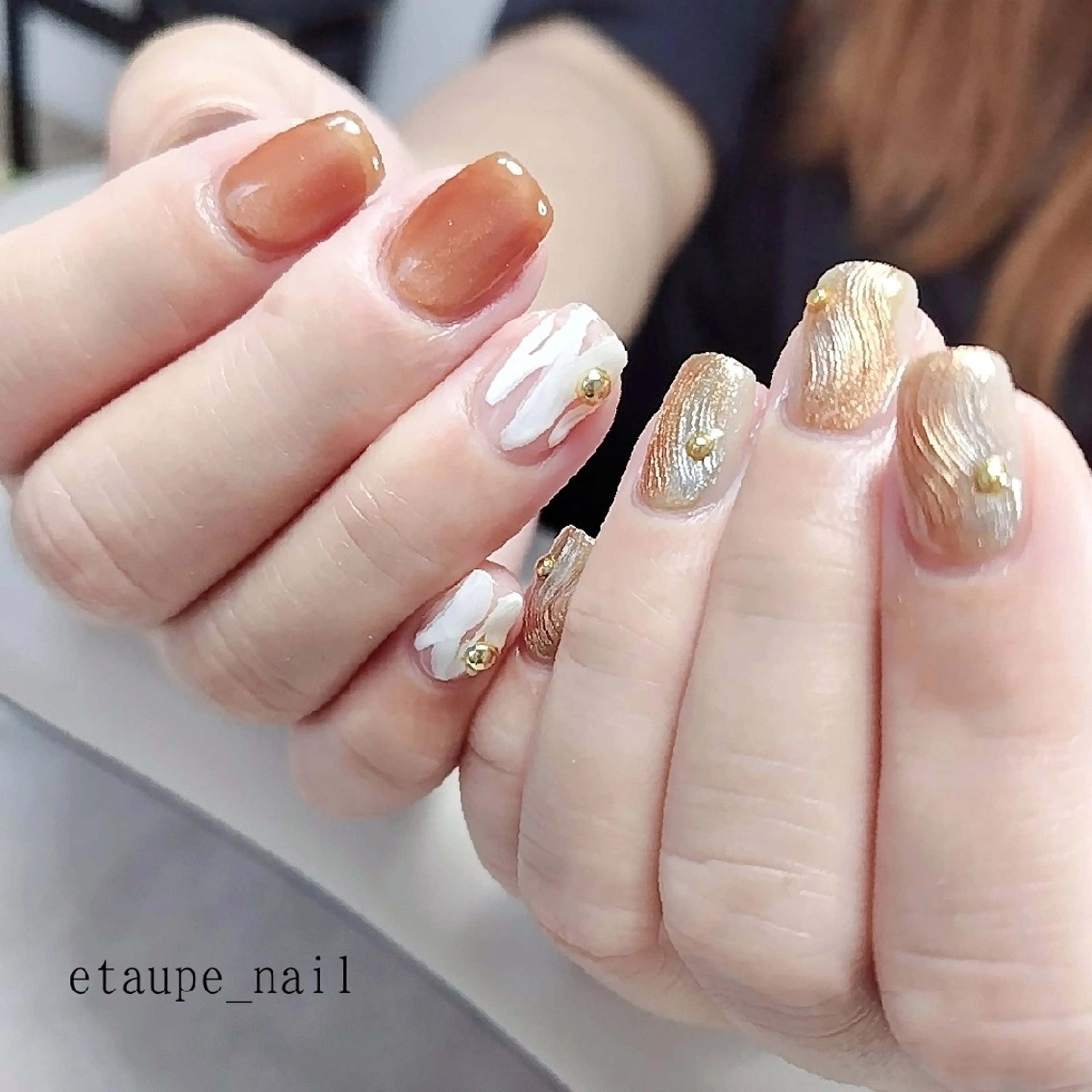ネイル ジェルネイル グリーン マグネットネイル ニュアンスネイル ハンドネイル etaupe nail所属・向原自宅サロン ★エトープネイルのネイルデザイン