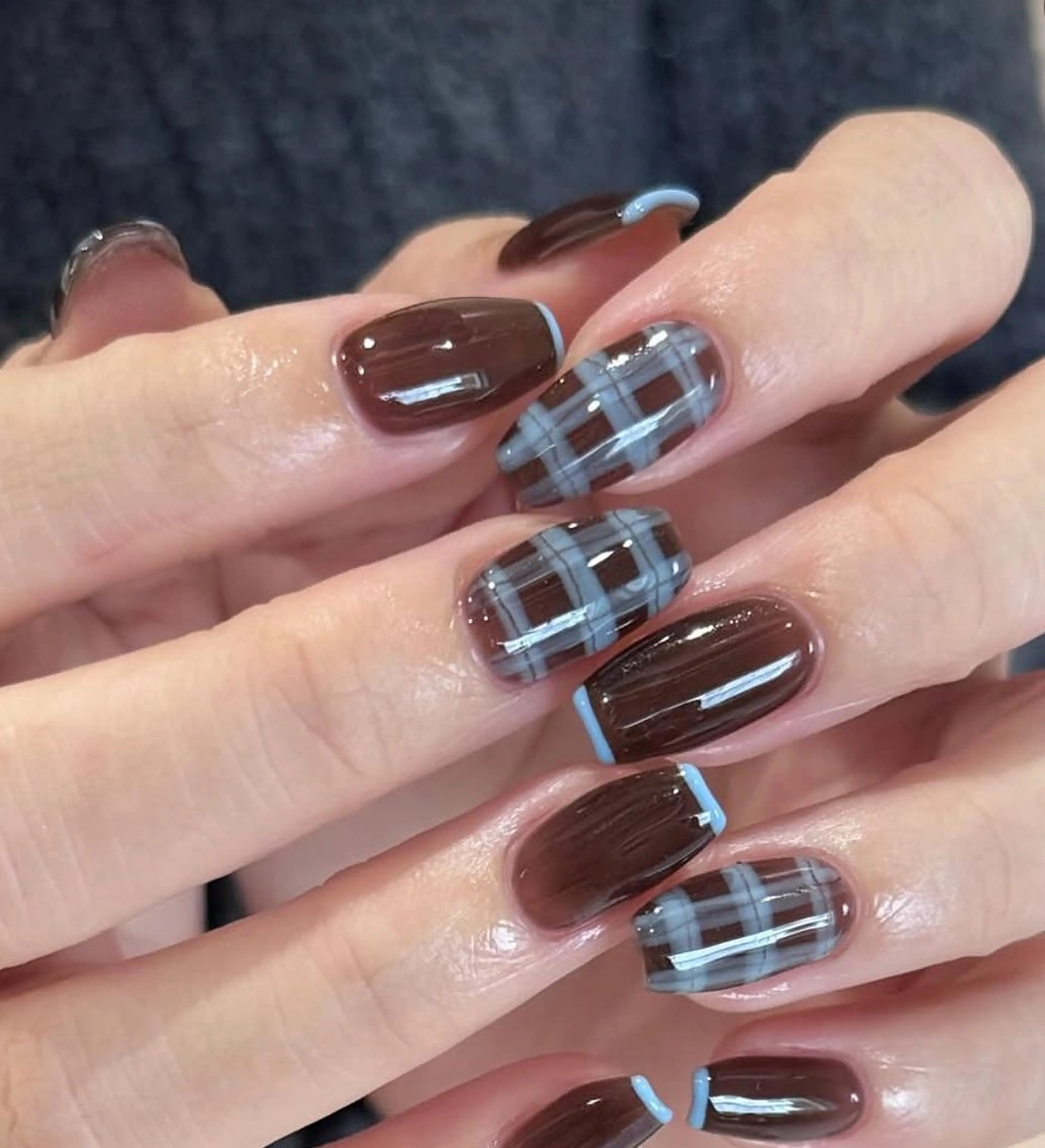 ネイル アートネイル 長さ出し ジェルネイル マグネットネイル ニュアンスネイル Kanao_ CloudyChanのネイルデザイン