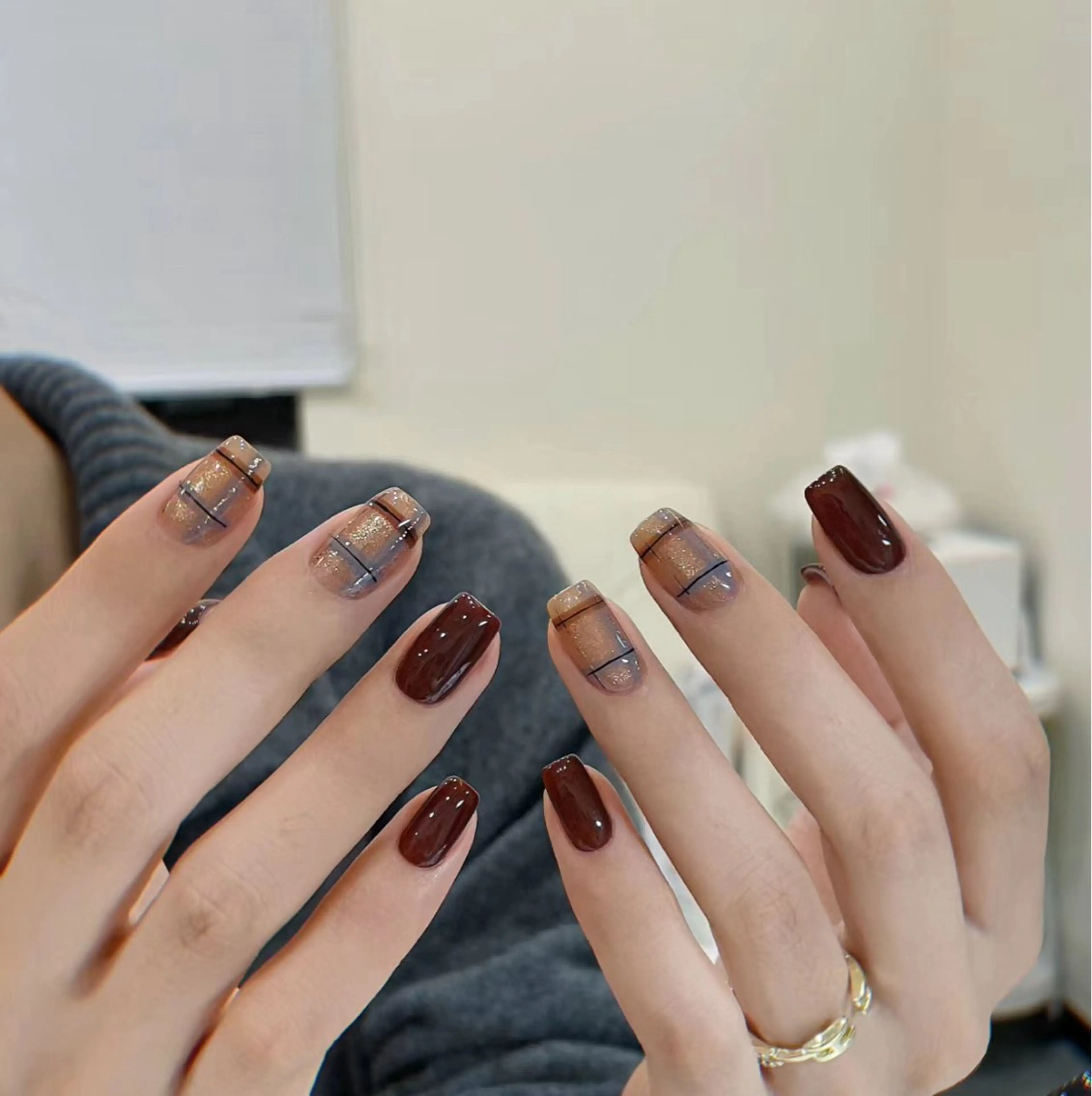 チェック柄ネイル💅の写真