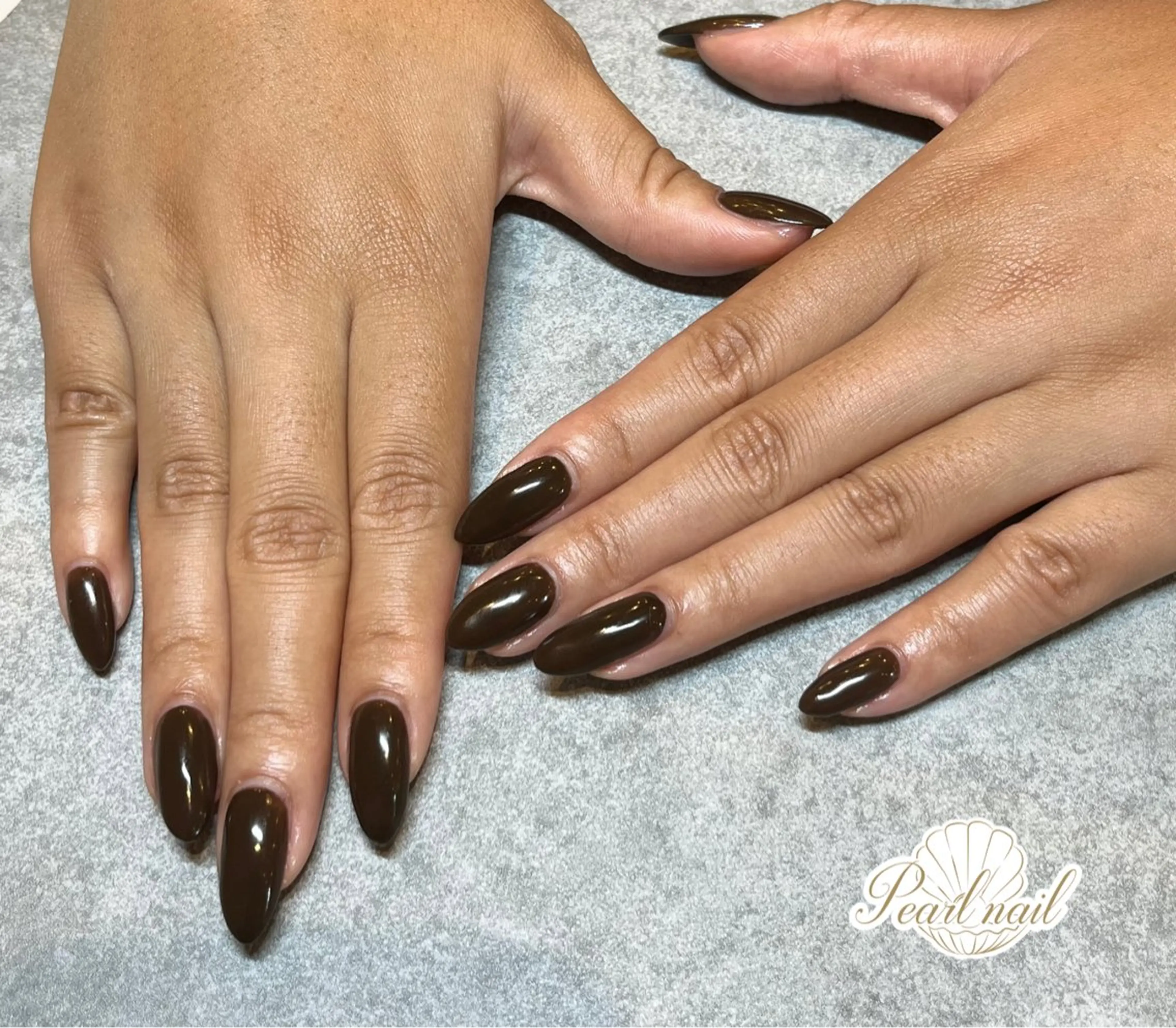 ネイル ブラウン ワンカラーネイル Pearl nail辻堂店所属・Pearl nail 辻堂店/ ちかこのネイルデザイン