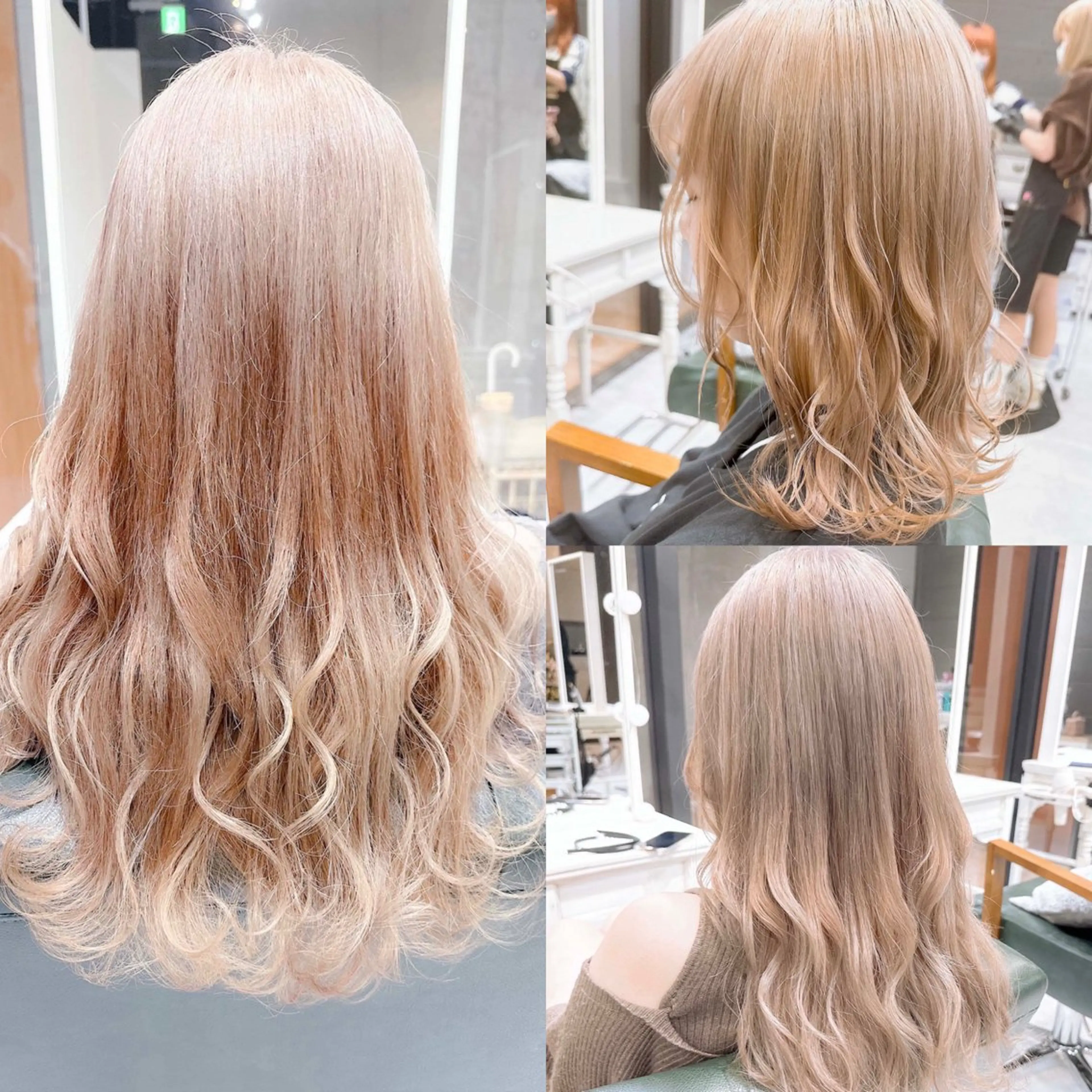 ロング カラー ヘアアレンジ ブリーチ ケアブリーチ 透明感カラー デザインカラー ハイトーンカラー 𝐑𝐈𝐍𝐊𝐀 🐷🖤のヘアスタイル