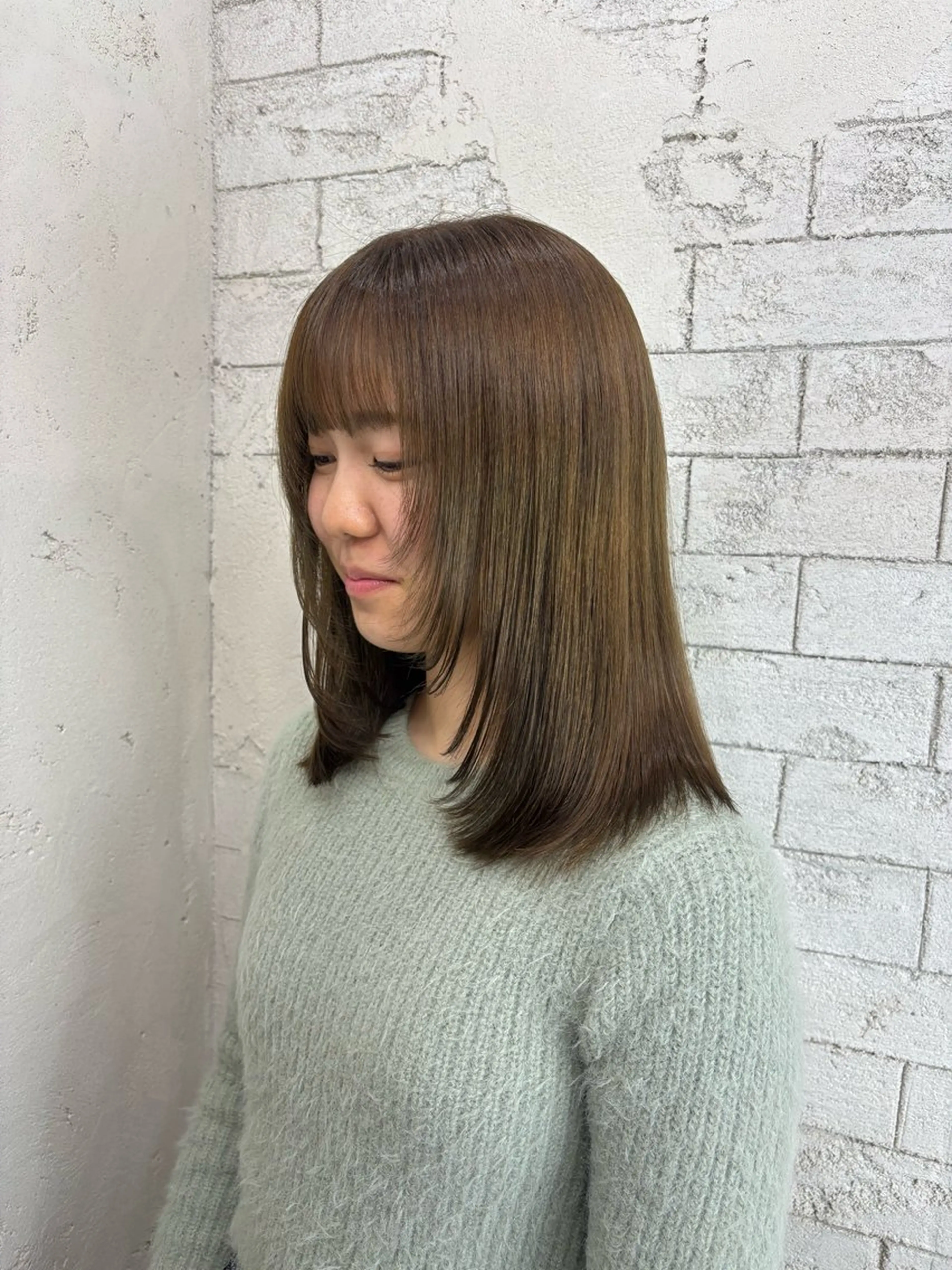 セミロング 顔まわりレイヤー レイヤーカット 韓国レイヤーカット/ 🩶HARUKA🩶のヘアスタイル