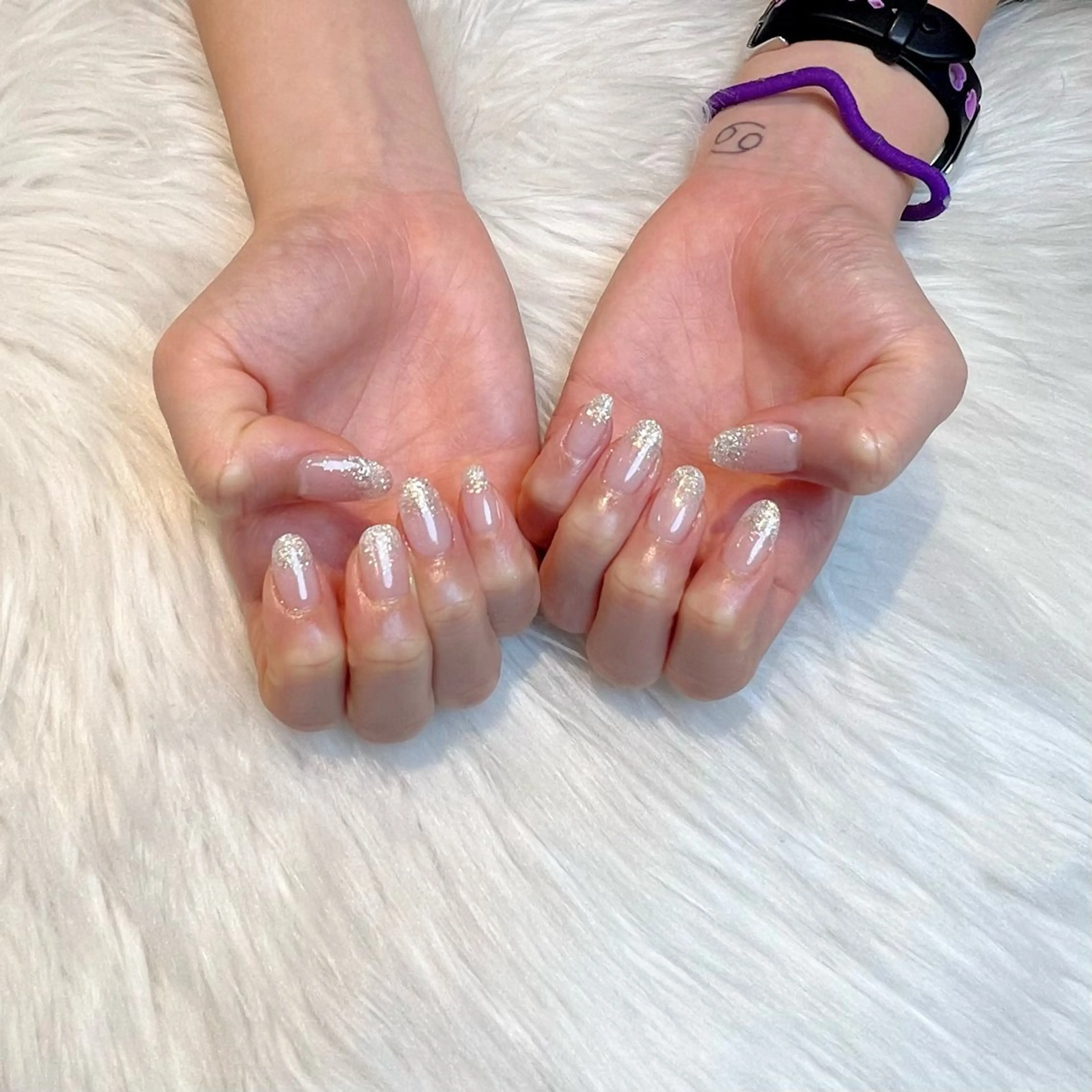 ネイル ラメ(グリッター) ラメグラデーション ハンドネイル ハンドケア Lino+ ネイル&よもぎ蒸しのネイルデザイン