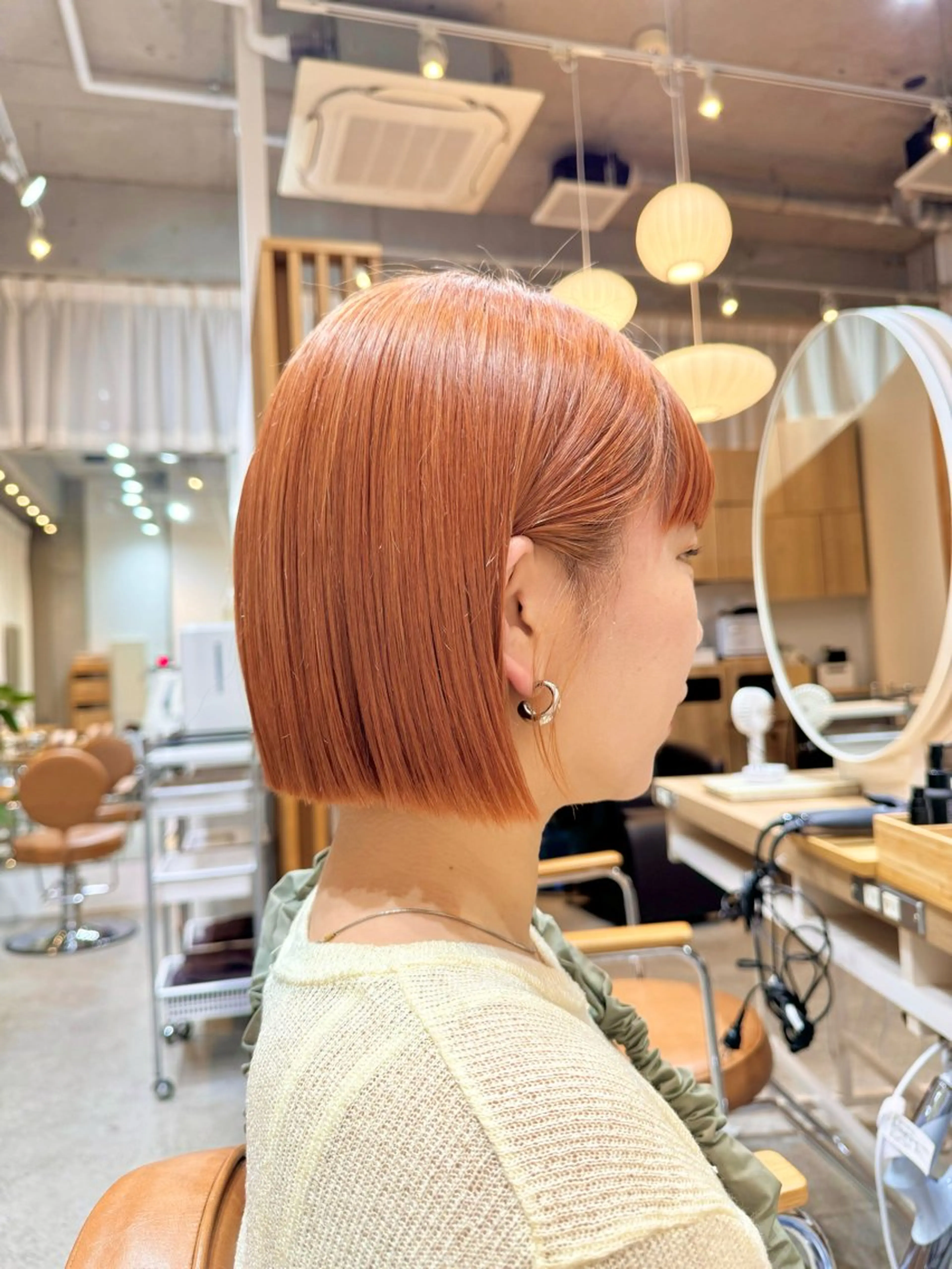 ショート カラー オレンジ ヘアカラー 🫧髪質改善/Wカラ ー 暖色 🌸桜🌸のヘアスタイル