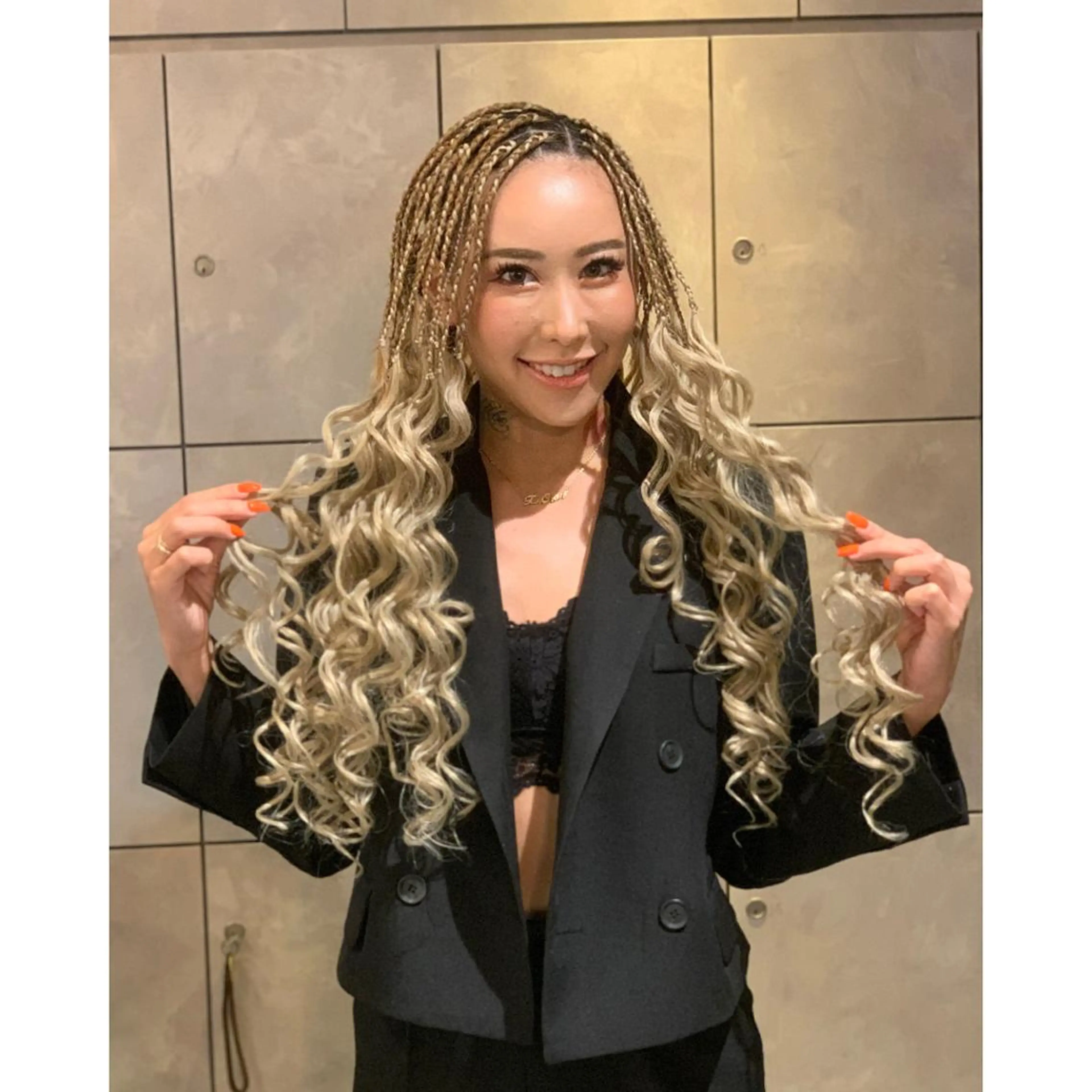 メンズ キッズ 子どものヘアアレンジ エクステ ヘアセット BRAIDS💎愛子 大人ハイライト💎のヘアスタイル