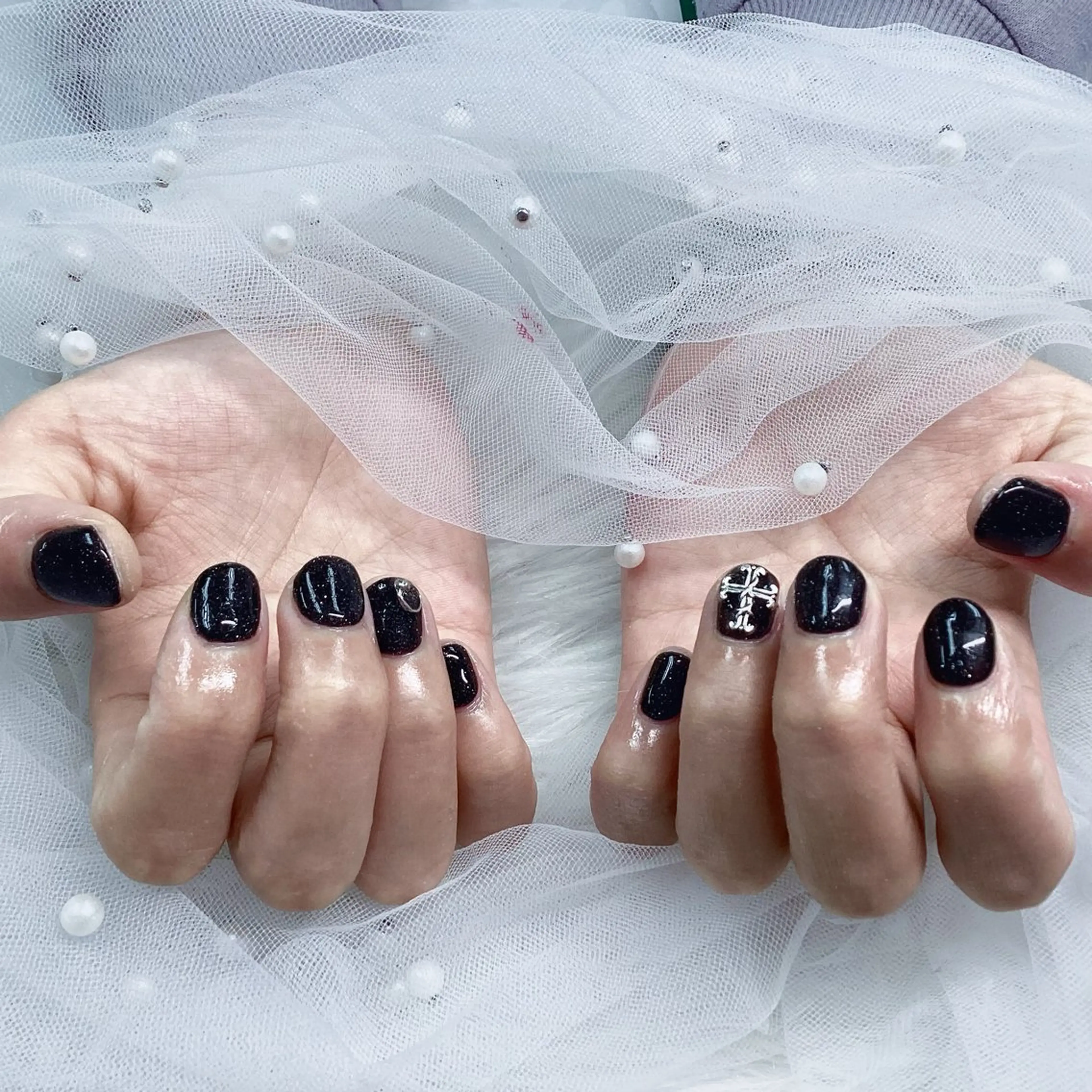 ショート パーツ全部¥110 サロンミミのネイルデザイン