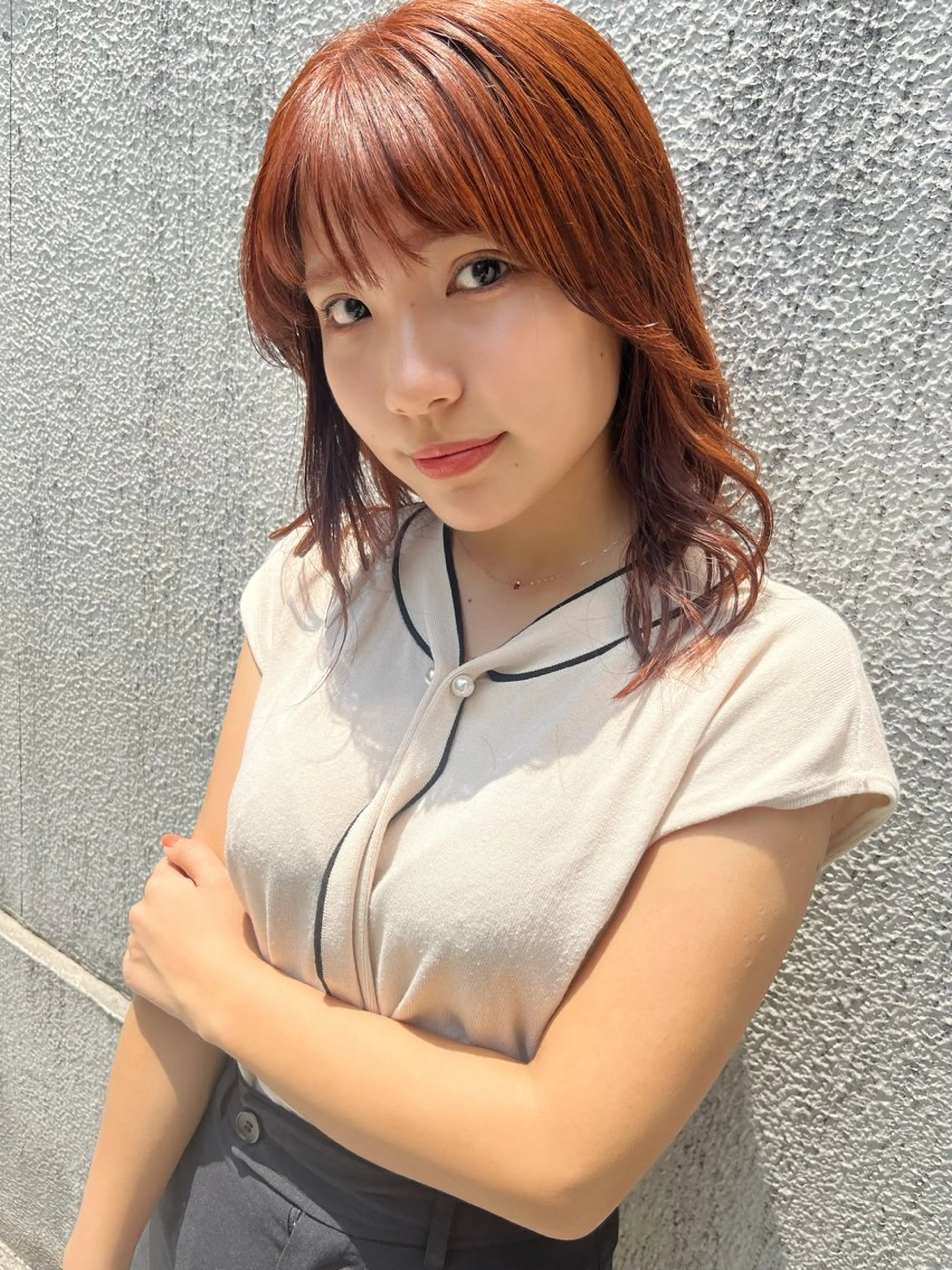 セミロング 顔まわりレイヤー レイヤーカット lounge×morio ikebukuro所属・田畑 優希のヘアスタイル