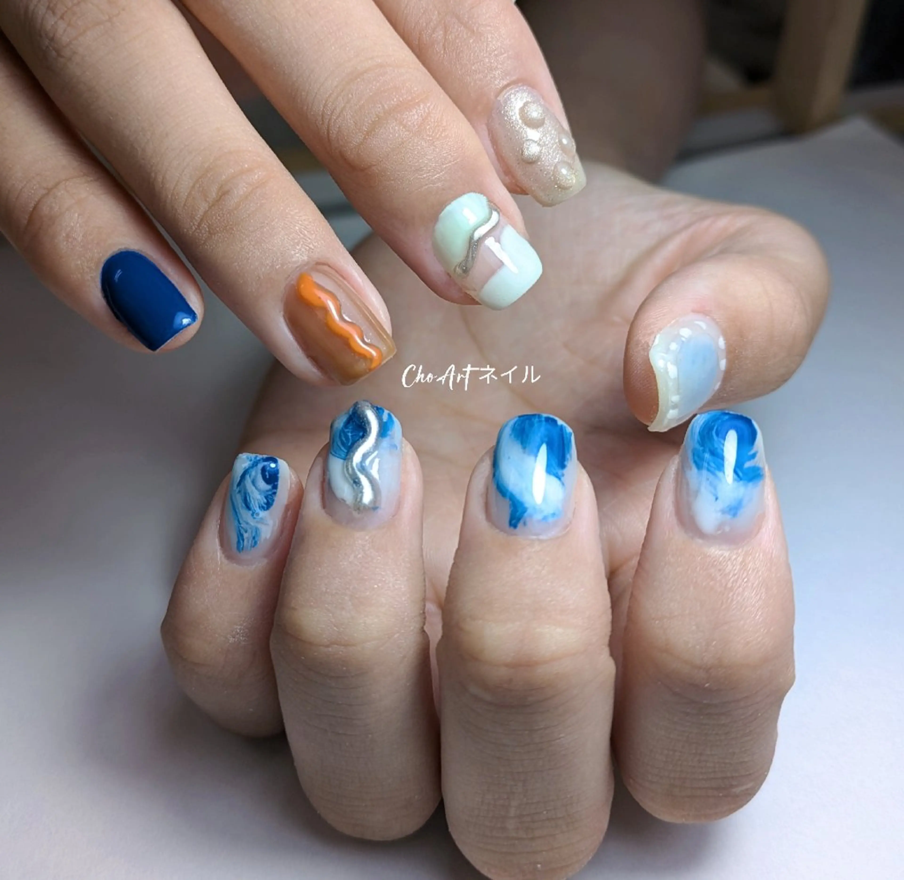 ネイル アートネイル 持ち込み ニュアンスネイル Cho Artネイル所属・ronronne .のネイルデザイン