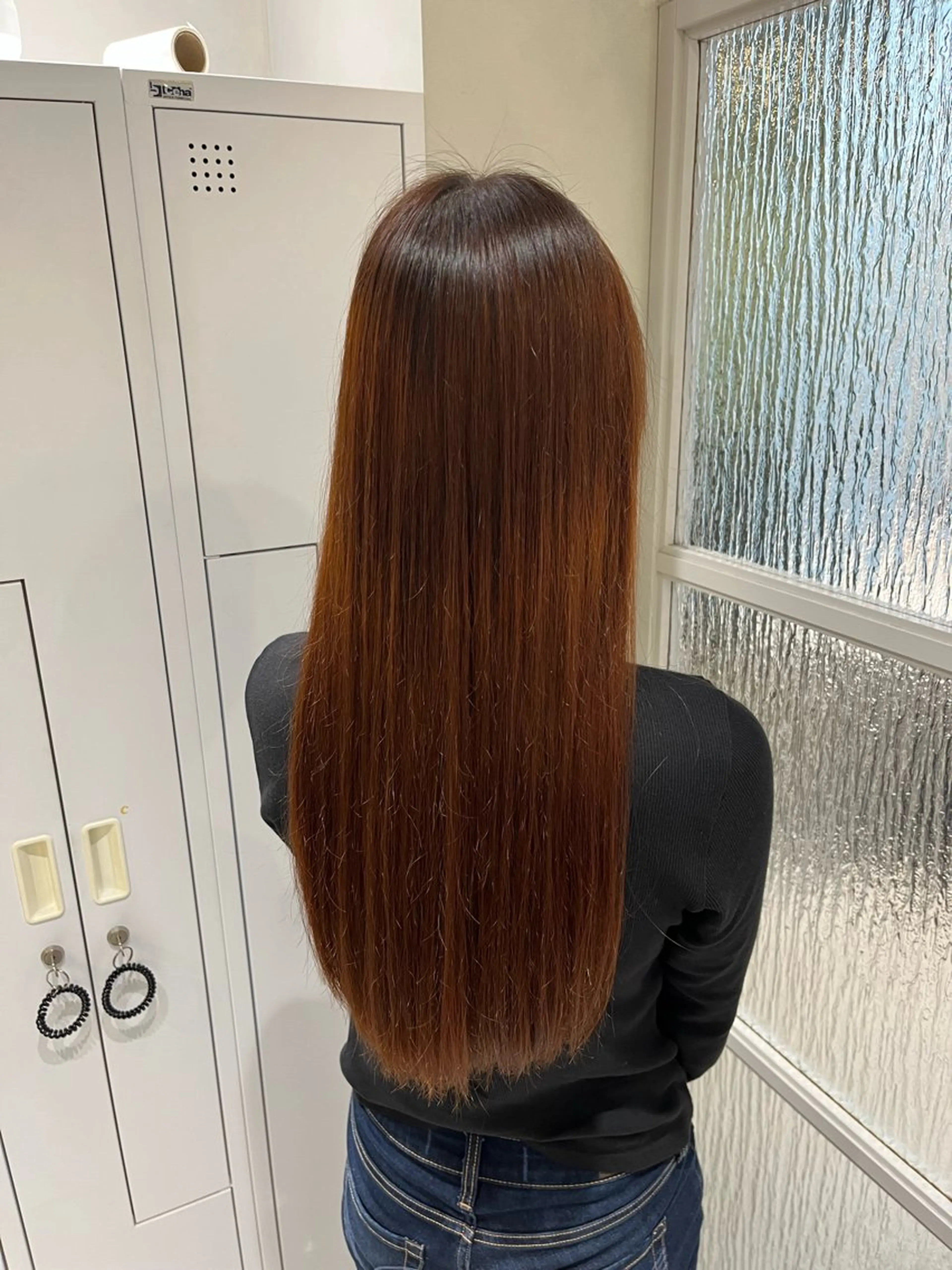 ロング カラー ブリーチ ブラウンカラー ブリーチなしカラー オレンジ オレンジブラウン 💖ブリーチ/暖色 𝐘𝐮𝐢💖のヘアスタイル