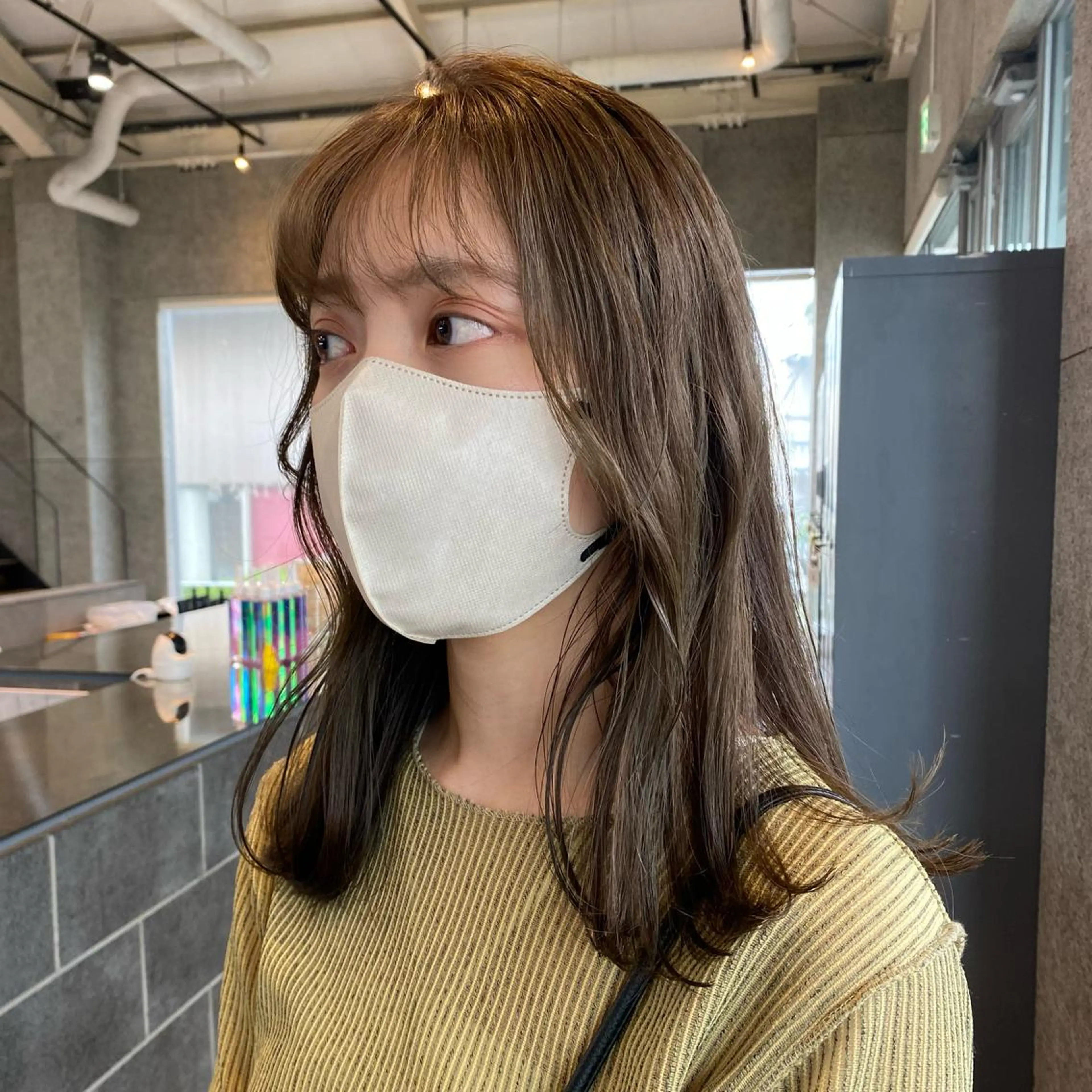 ミディアム カラー パーマ ヘアアレンジ ベージュカラー オリーブベージュ カット ヘアカラー トリートメント ヘッドスパ ヘアセット 押切 響　のヘアスタイル