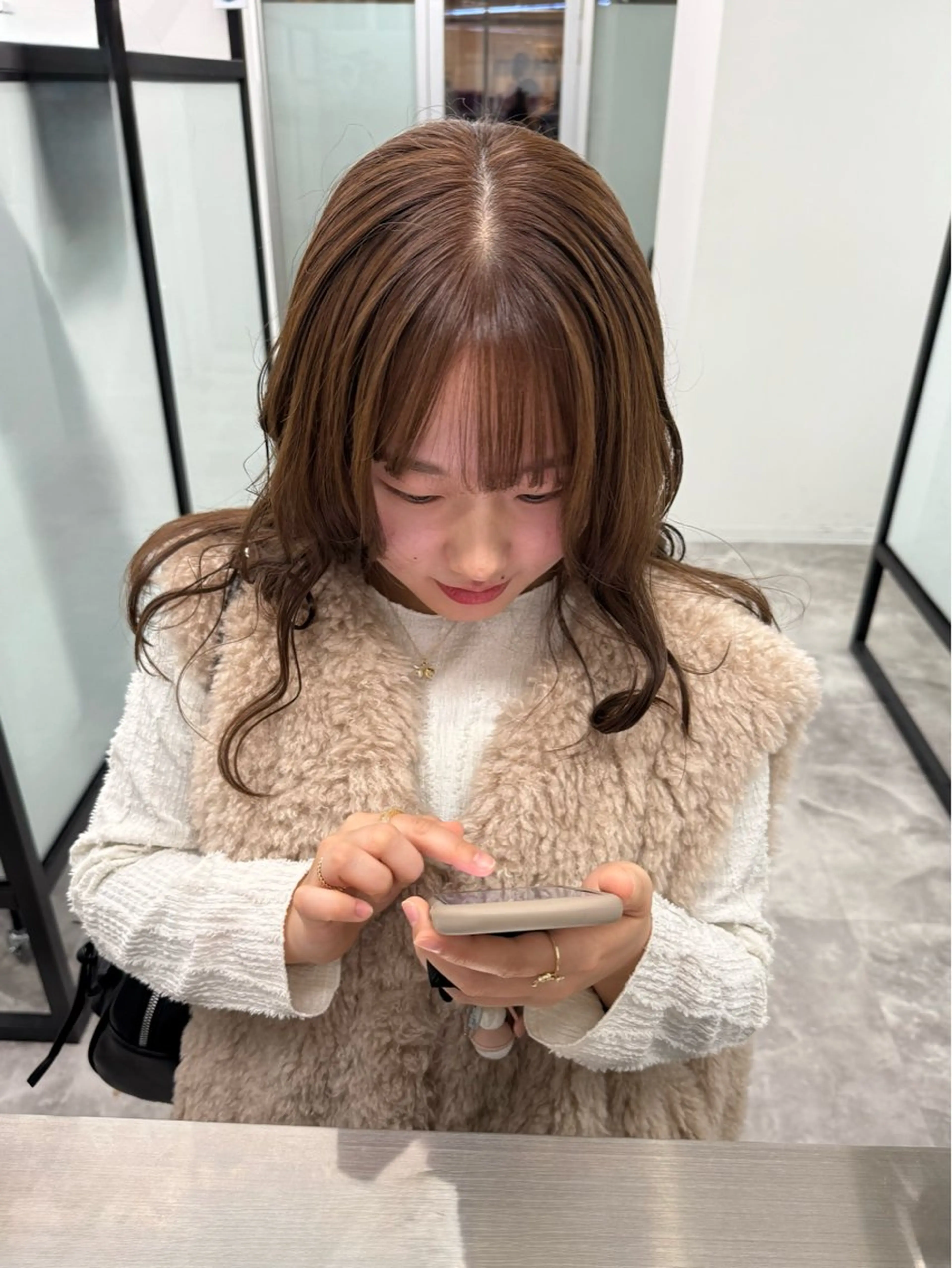 ロング カラー ブラウンカラー カット ヘアカラー era所属・azumi/ボブ/暖 色/オリーブ/縮毛のヘアスタイル