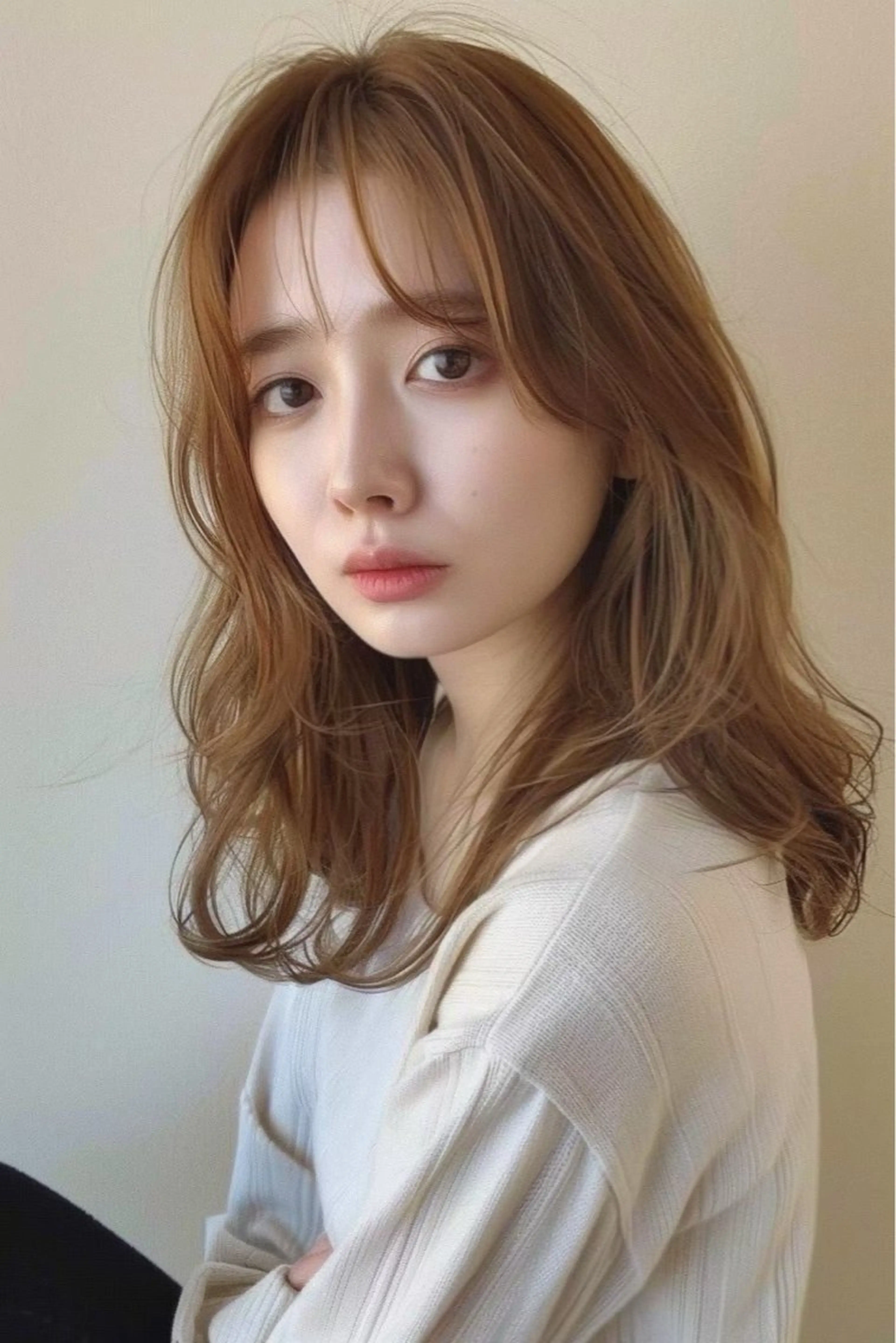 セミロング カラー 最新ケアカラー 髪質改善YUTOのヘアスタイル