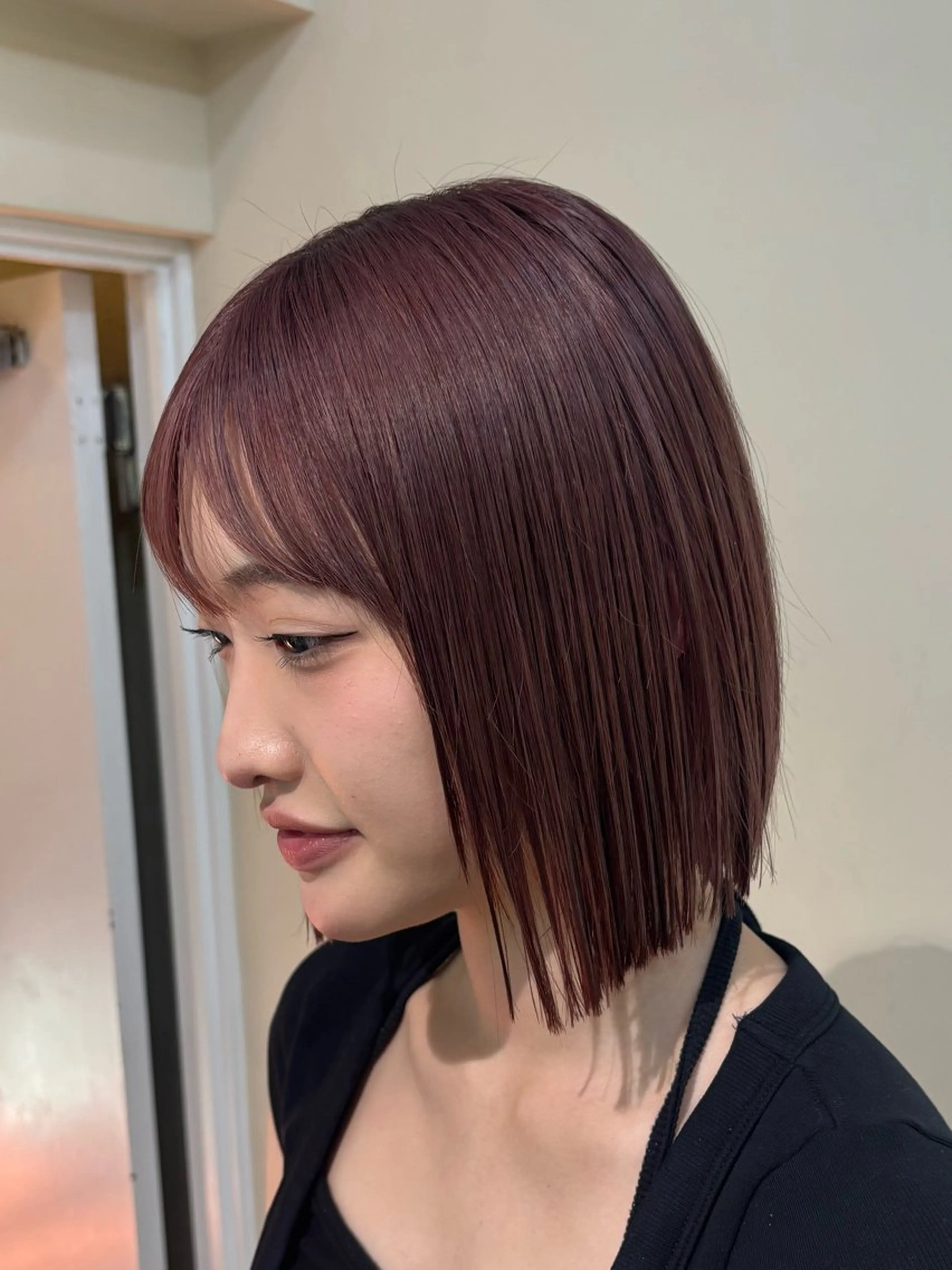 ミディアム カラー ボブ カット ヘアカラー トリートメント teN+by ambleluxeのヘアスタイル