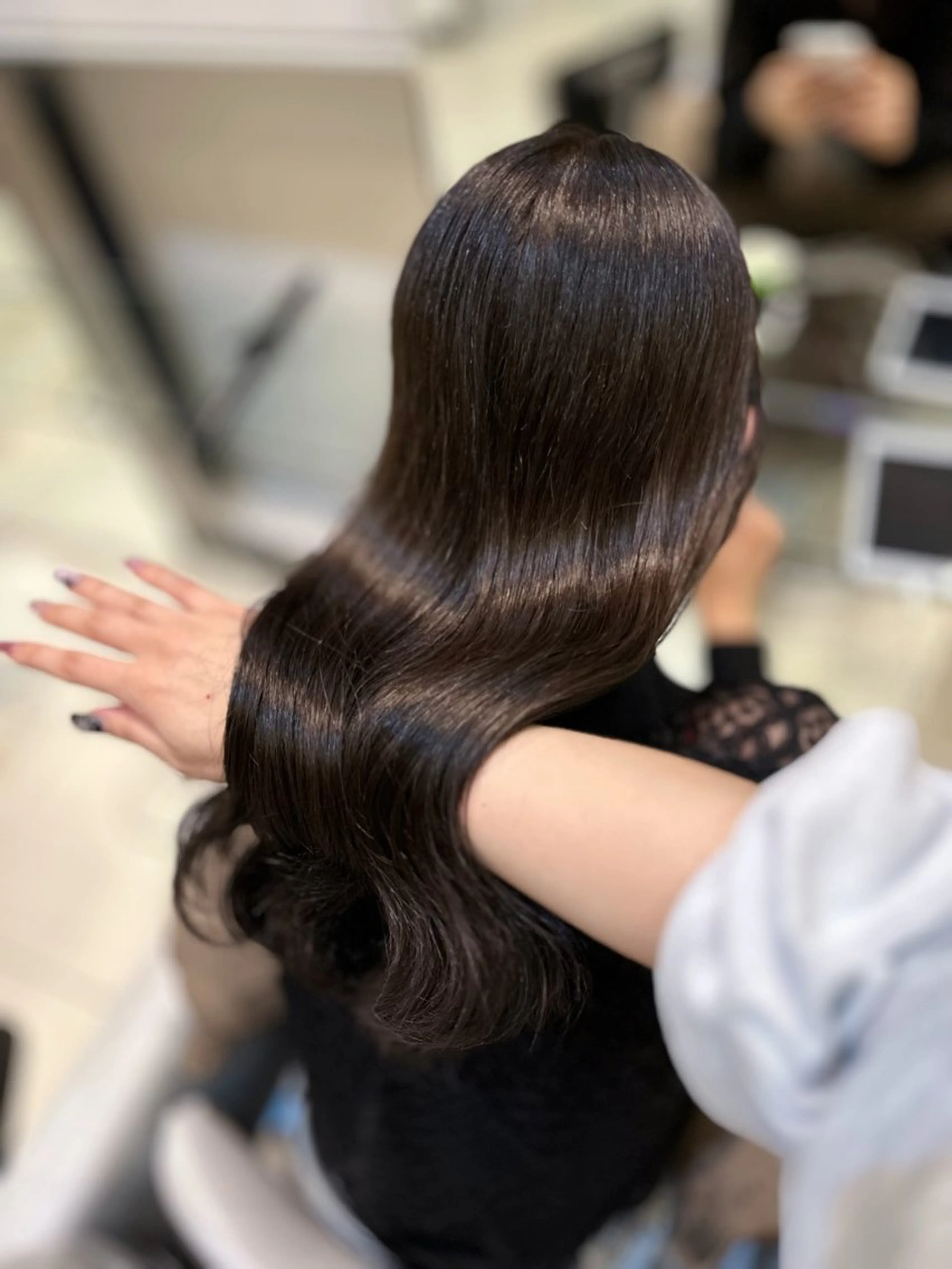 ロング カラー オリーブカラー orgo所属・︎︎☁🧺チヒロ モデル募集🧺︎︎☁のヘアスタイル