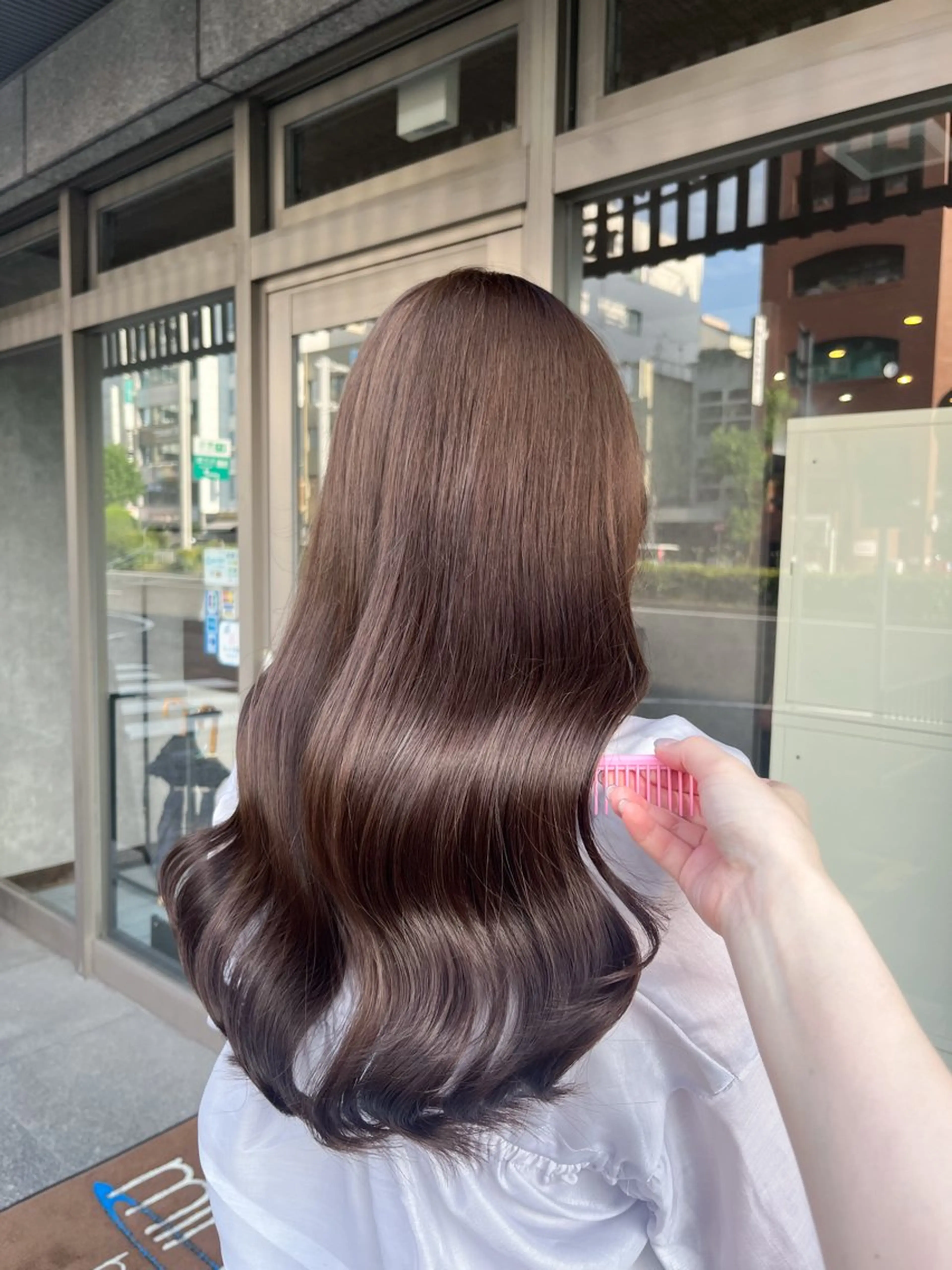 ロング カラー ベージュカラー ブリーチ ダブルカラー ヘーゼル ブリーチなしカラー 村田梨乃/ minim hairのヘアスタイル