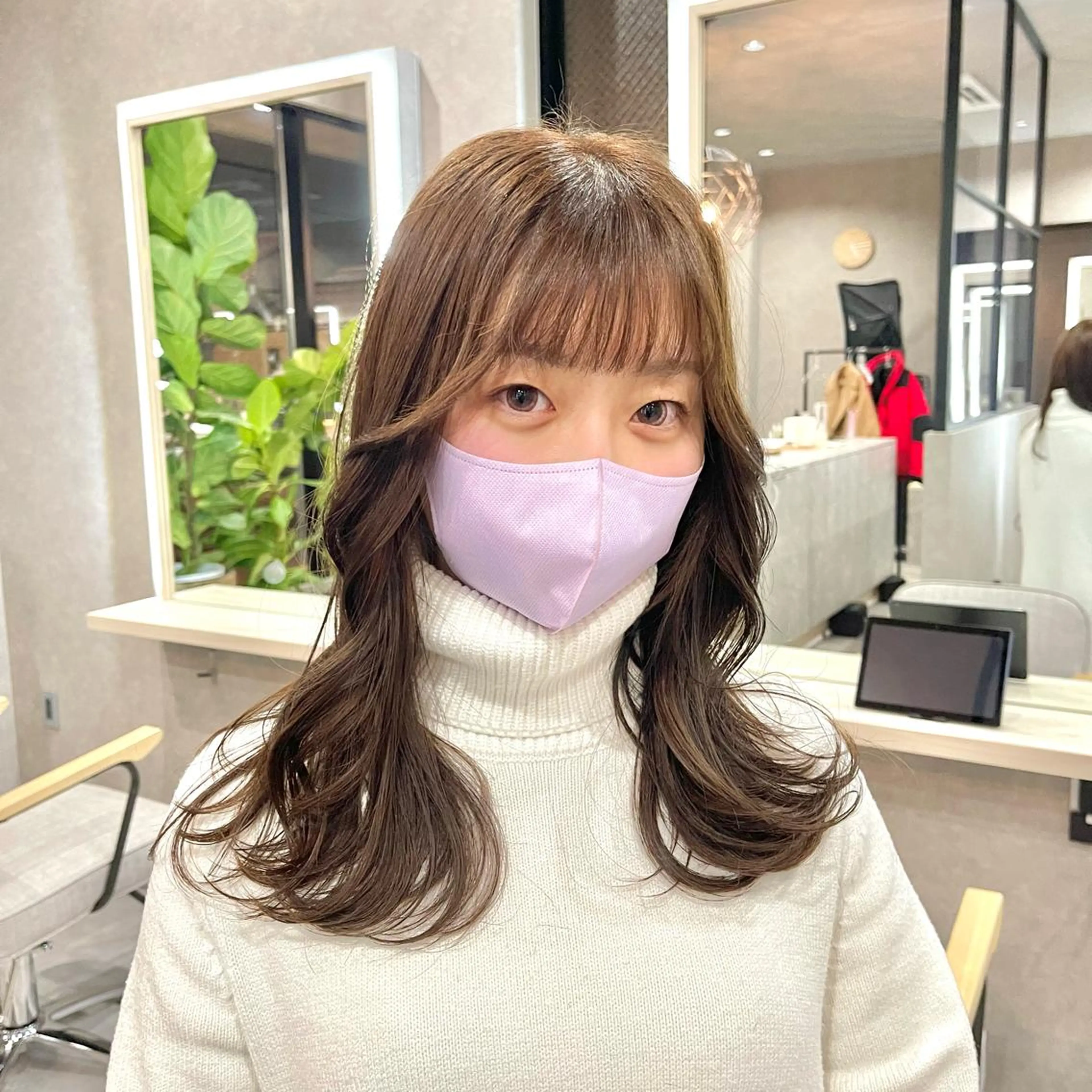 ミディアム カラー カット ヘアカラー トリートメント mood tatemachiのヘアスタイル