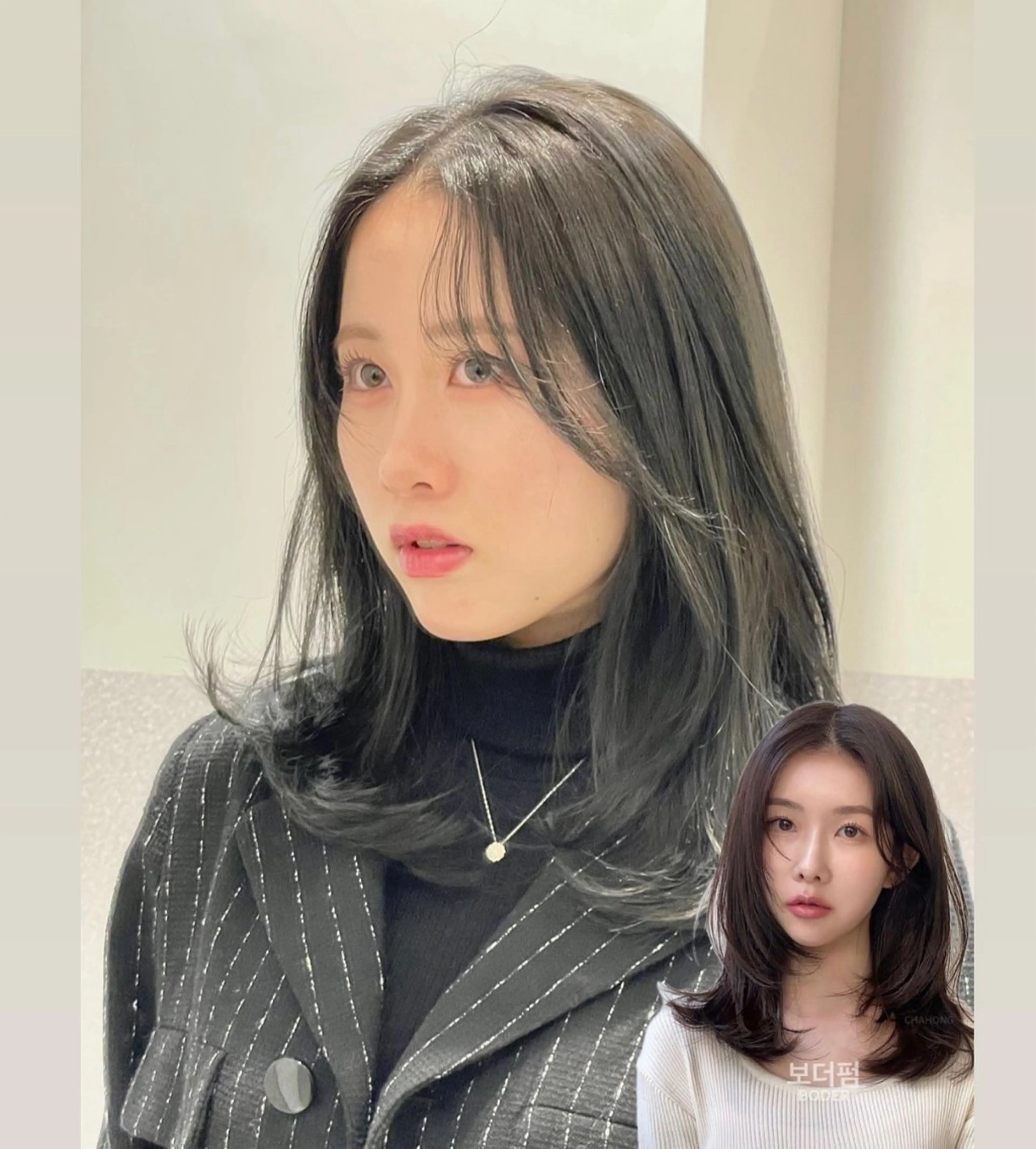 ミディアム ボブレイヤー ボブ 韓国風ヘア レイヤーカット カット ヘアカラー トリートメント ❤︎︎韓国ヘア❤︎︎ 𝑺𝒉𝒊𝒉𝒐のヘアスタイル