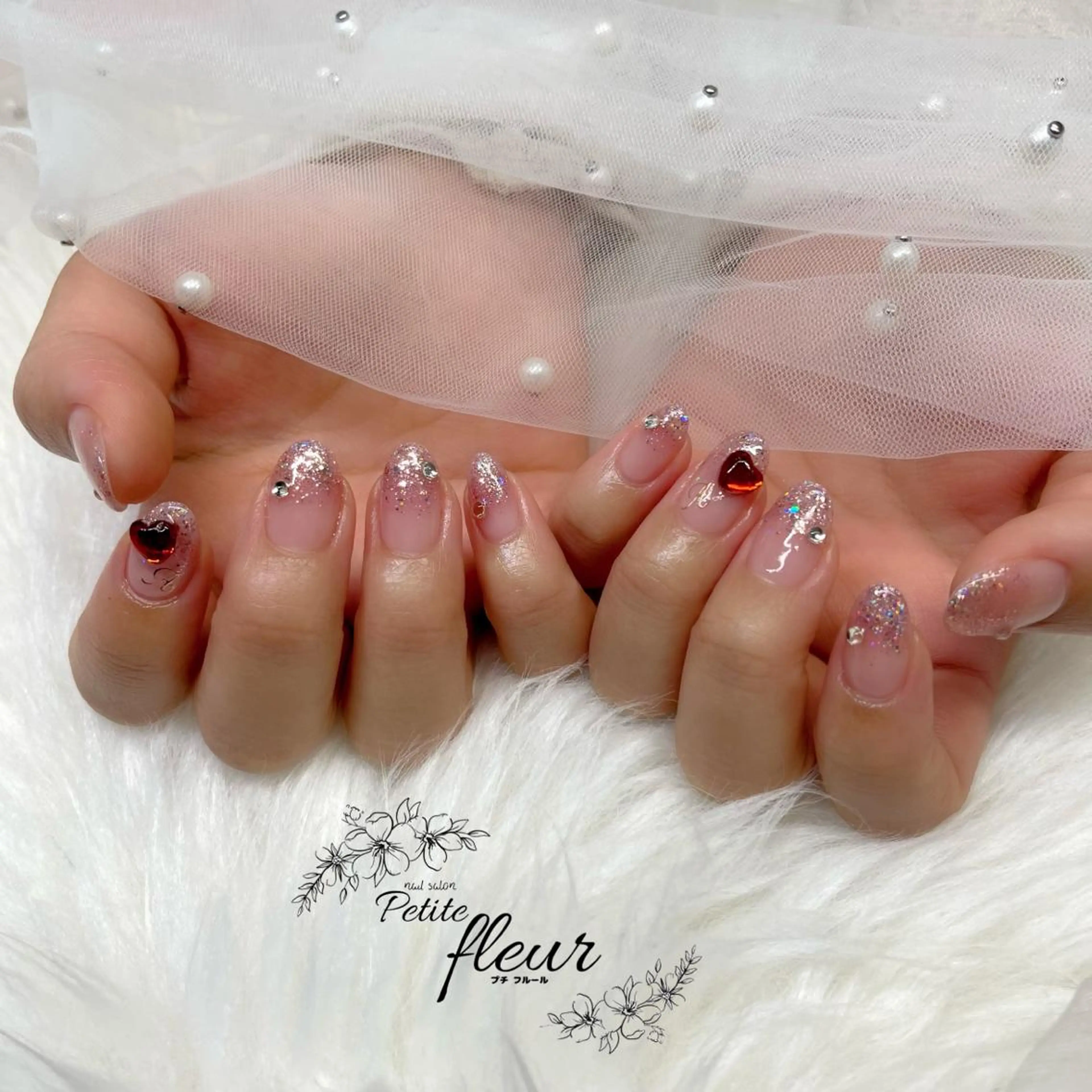 ネイル グラデーション ラメ(グリッター) ラメグラデーション ❁⃘*。Petite fleur❁⃘*りさのネイルデザイン