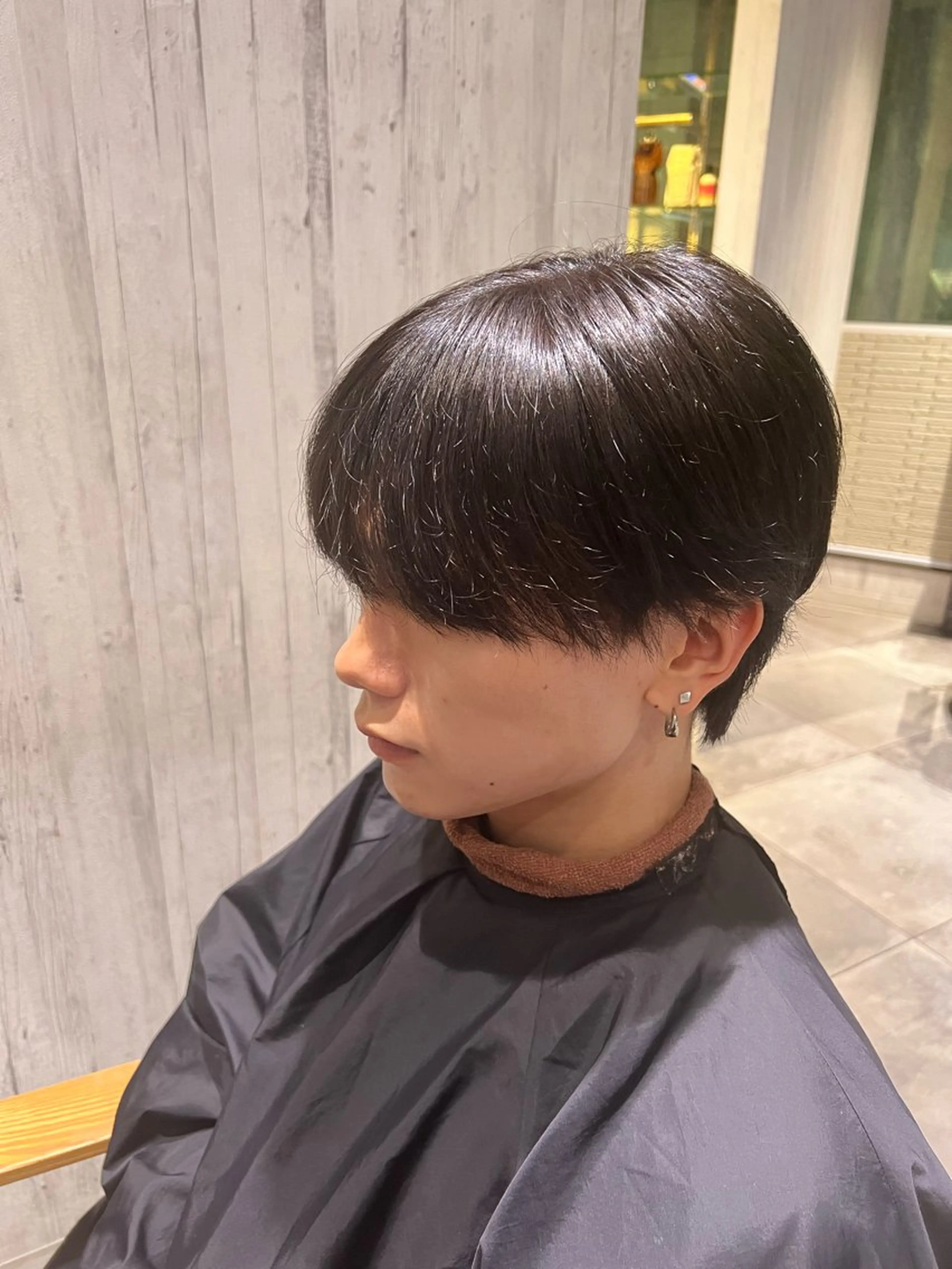 ミディアム カラー メンズ 透明感カラー グレージュ オリーブグレージュ オリーブグレー AXY HAIR&MAKE 新宿本店所属・junya カラーモデル募集中のヘアスタイル