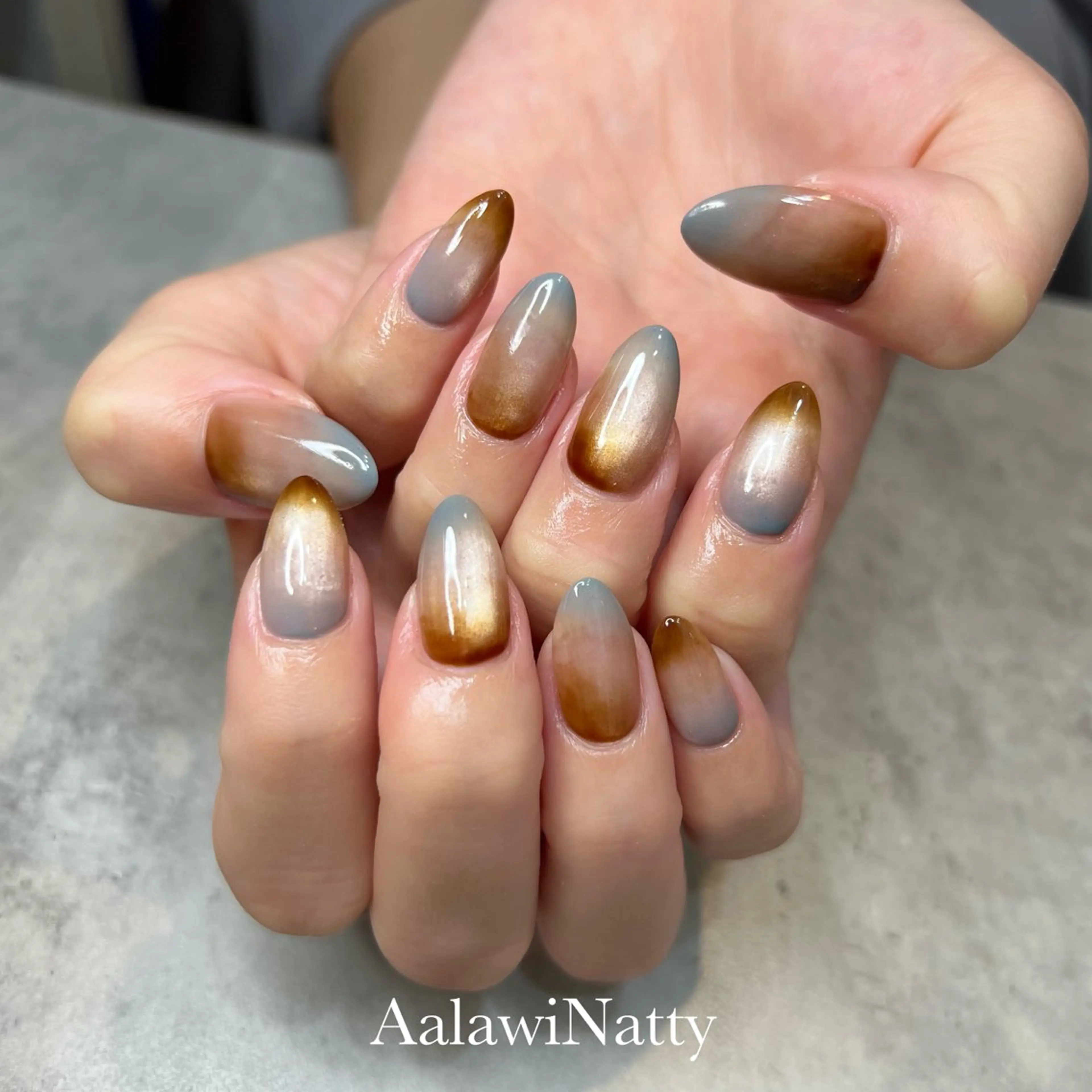 ネイル グラデーション マグネットネイル Aala wi Natty  nail所属・AMANO AKIHOのネイルデザイン