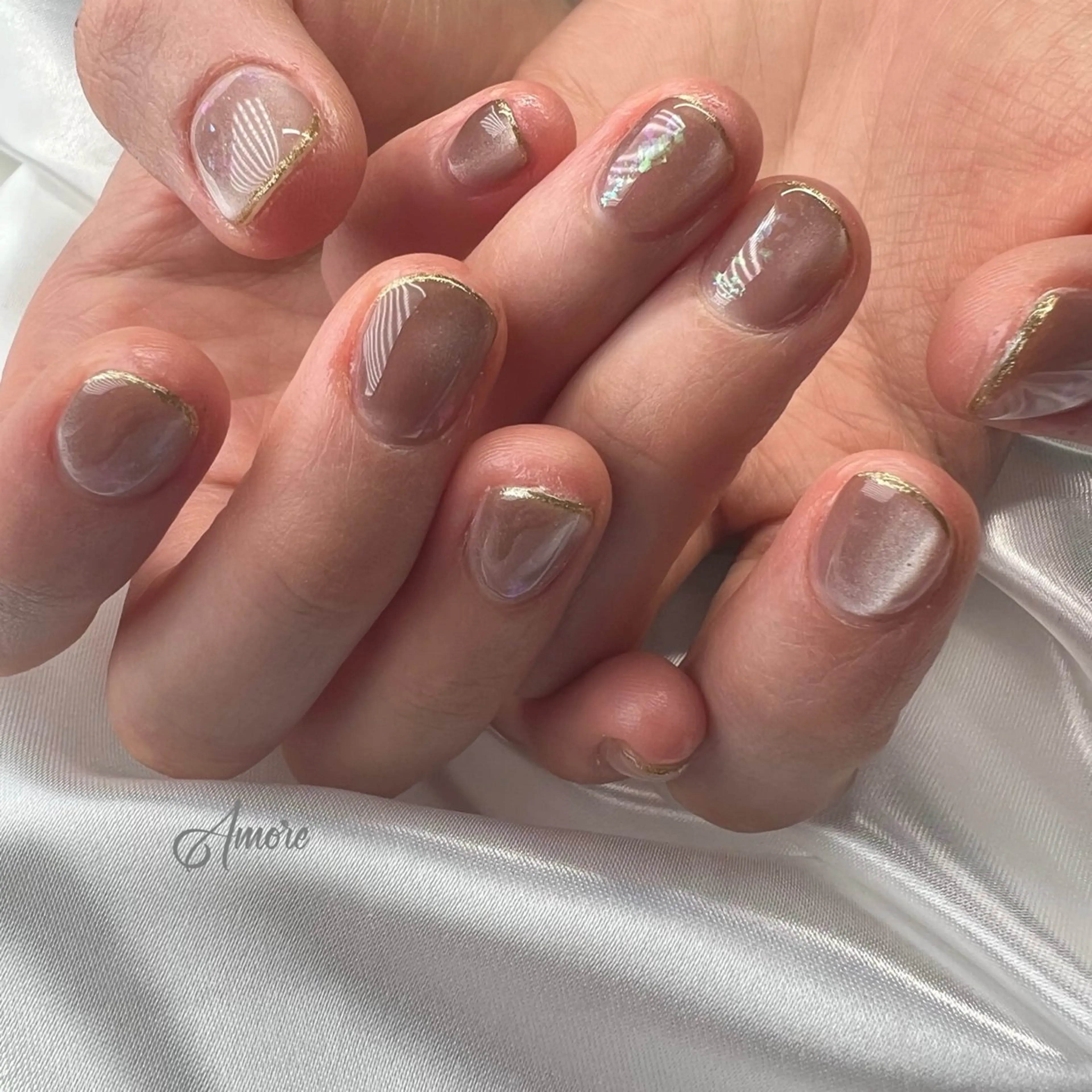 ネイル ジェルネイル キラキラネイル 韓国ネイル マグネットネイル パラジェル You kyehwaのネイルデザイン