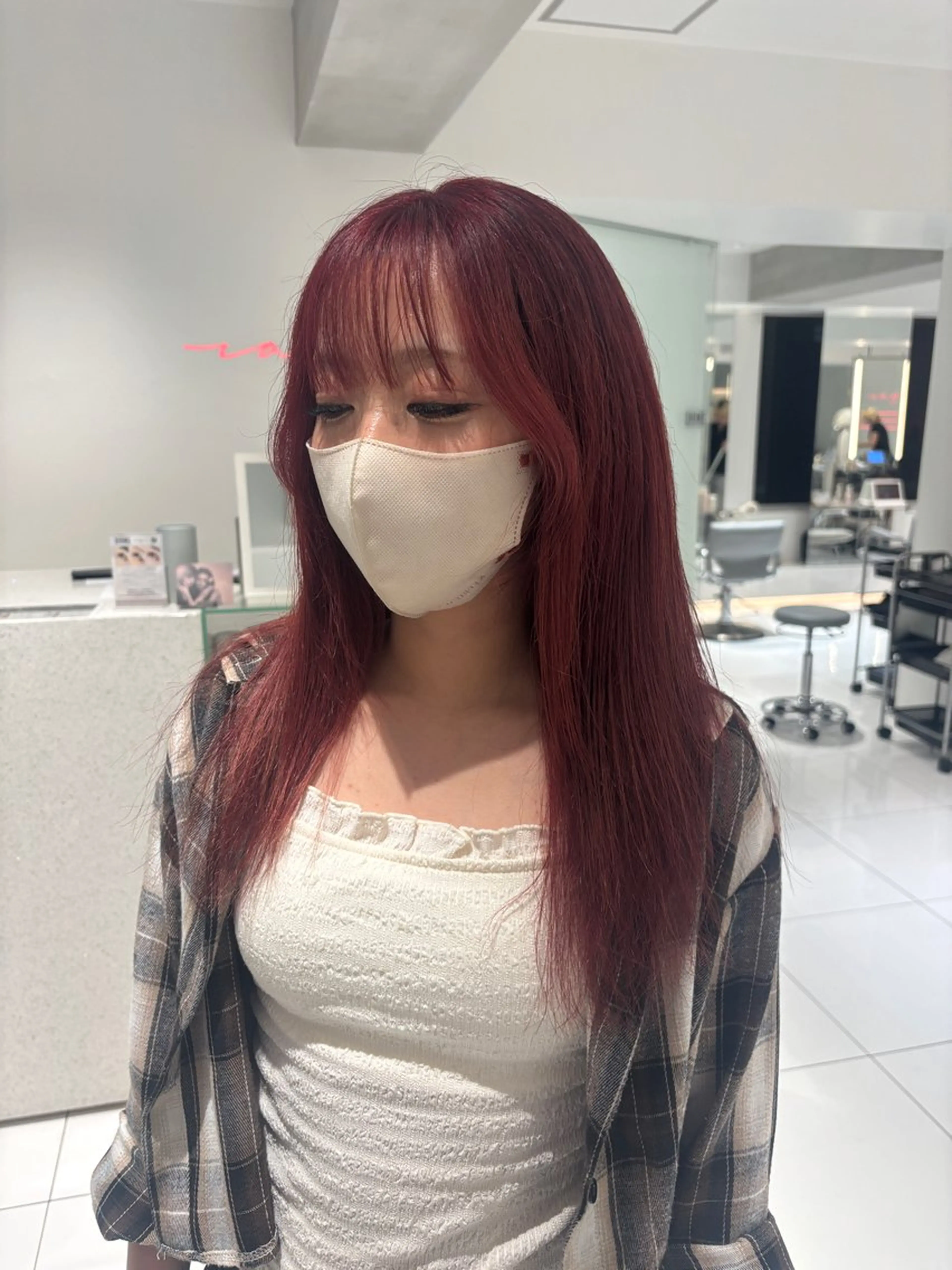 セミロング カラー カット ヘアカラー ️🩵RINKA/ ハイトーンカラー🩵のヘアスタイル