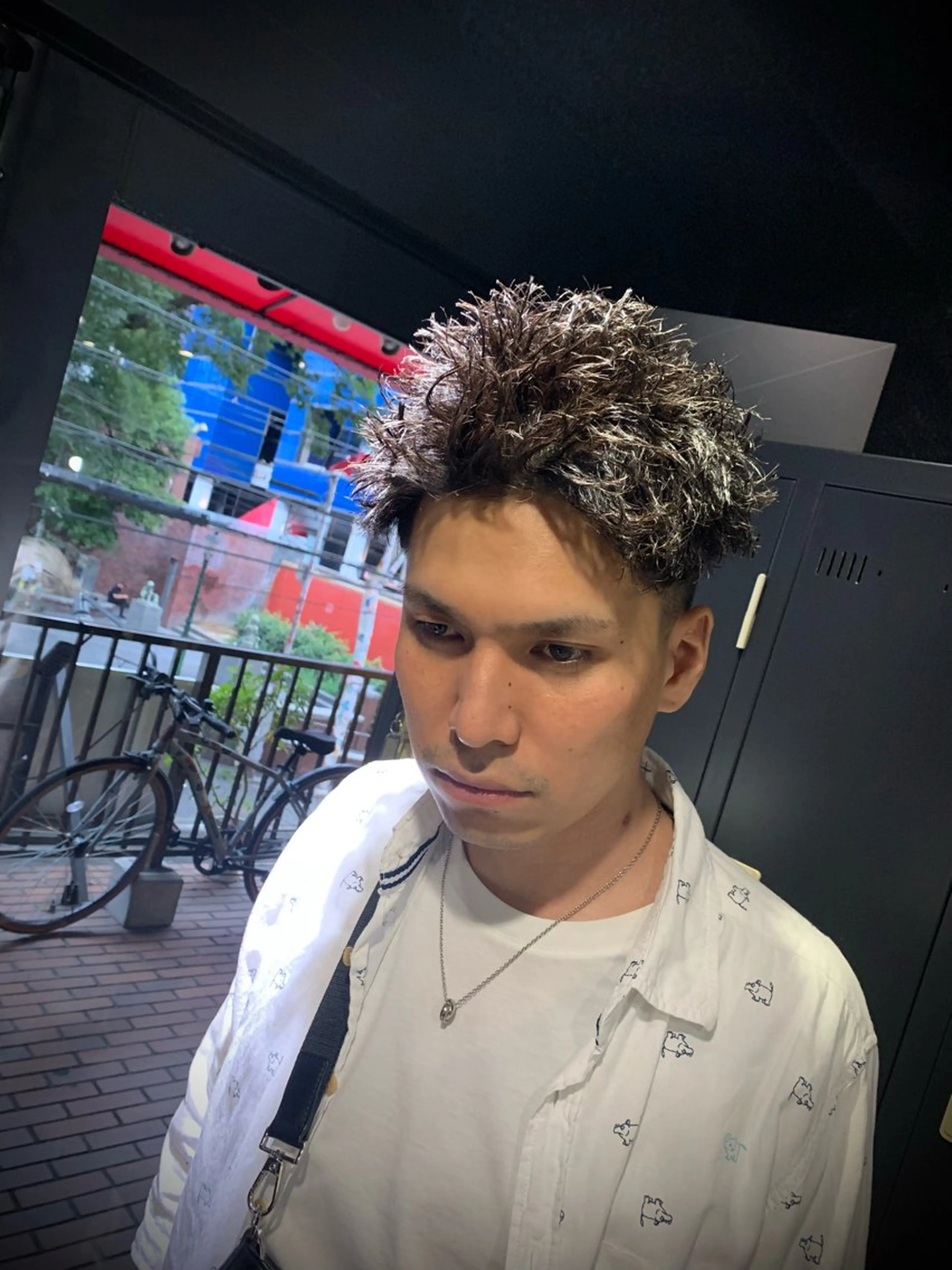 ショート メンズ カット パーマ トリートメント ヘアセット メンズパーマ/難波/ 心斎橋　室園亮佑のヘアスタイル