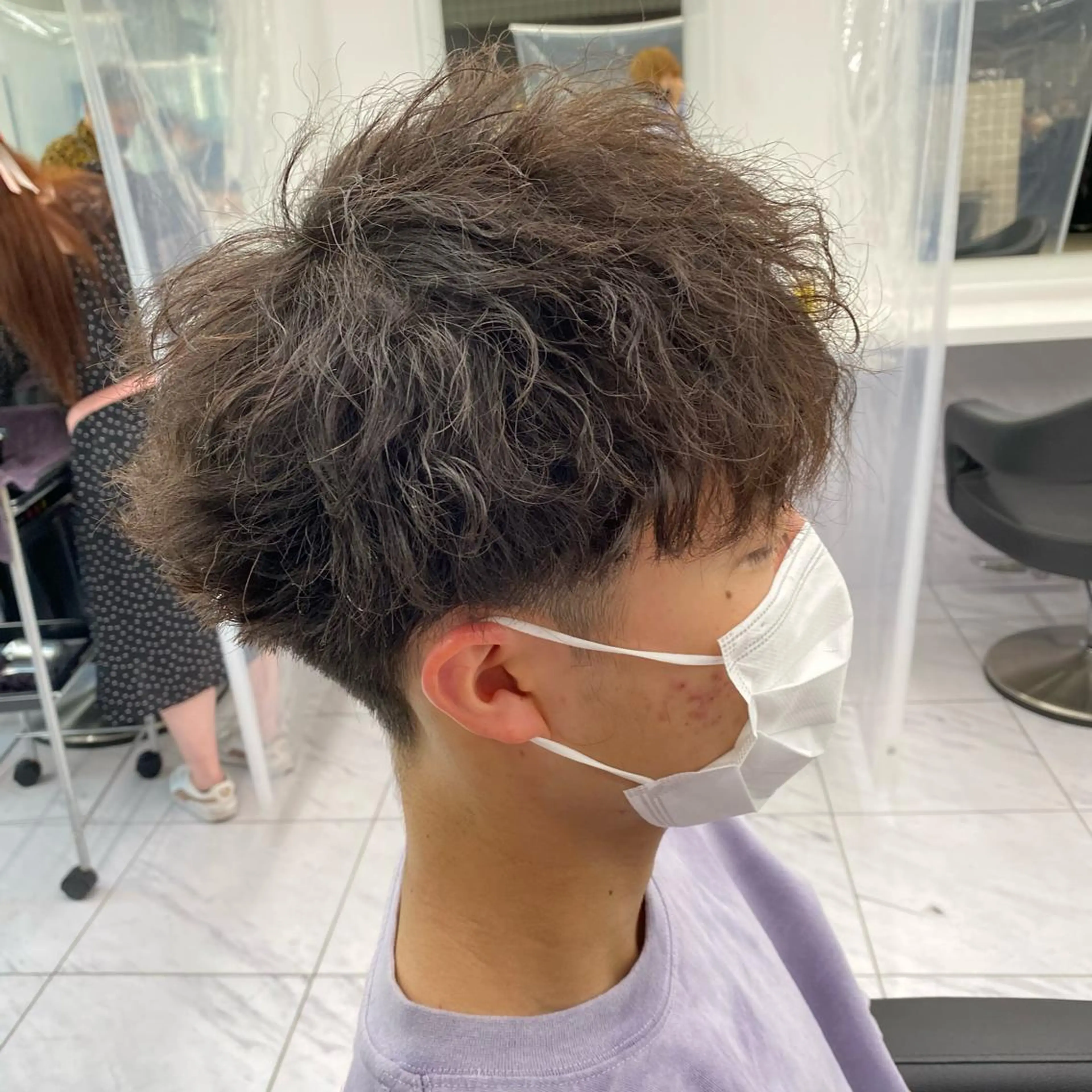 セミロング カラー メンズ カット パーマ メンズ特化 水口湧太のヘアスタイル