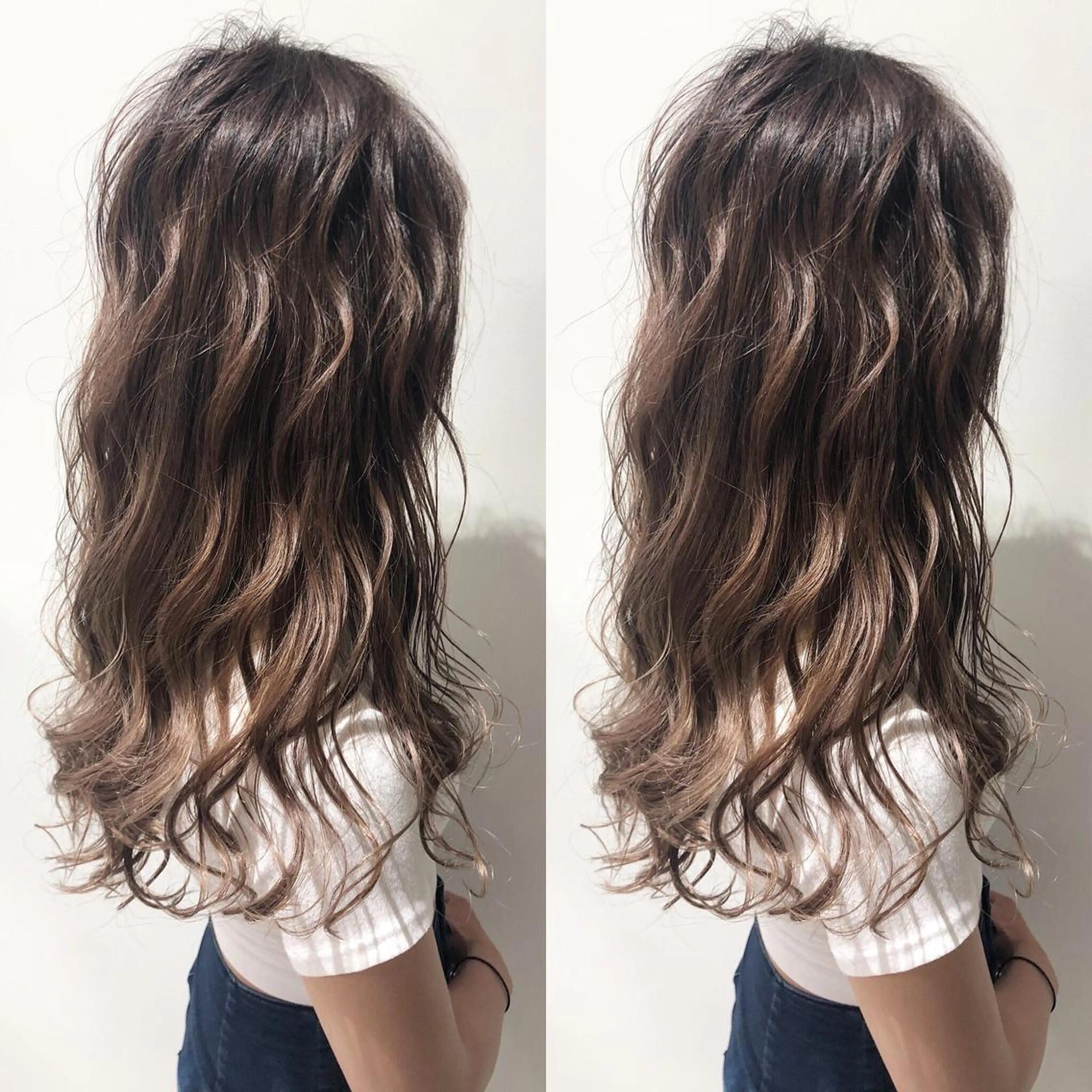 ロング カラー ブリーチ グラデーションカラー ハイライトカラー イルミナカラー ブリーチなしカラー レイヤー/韓国/ 顔周り/しんやのヘアスタイル