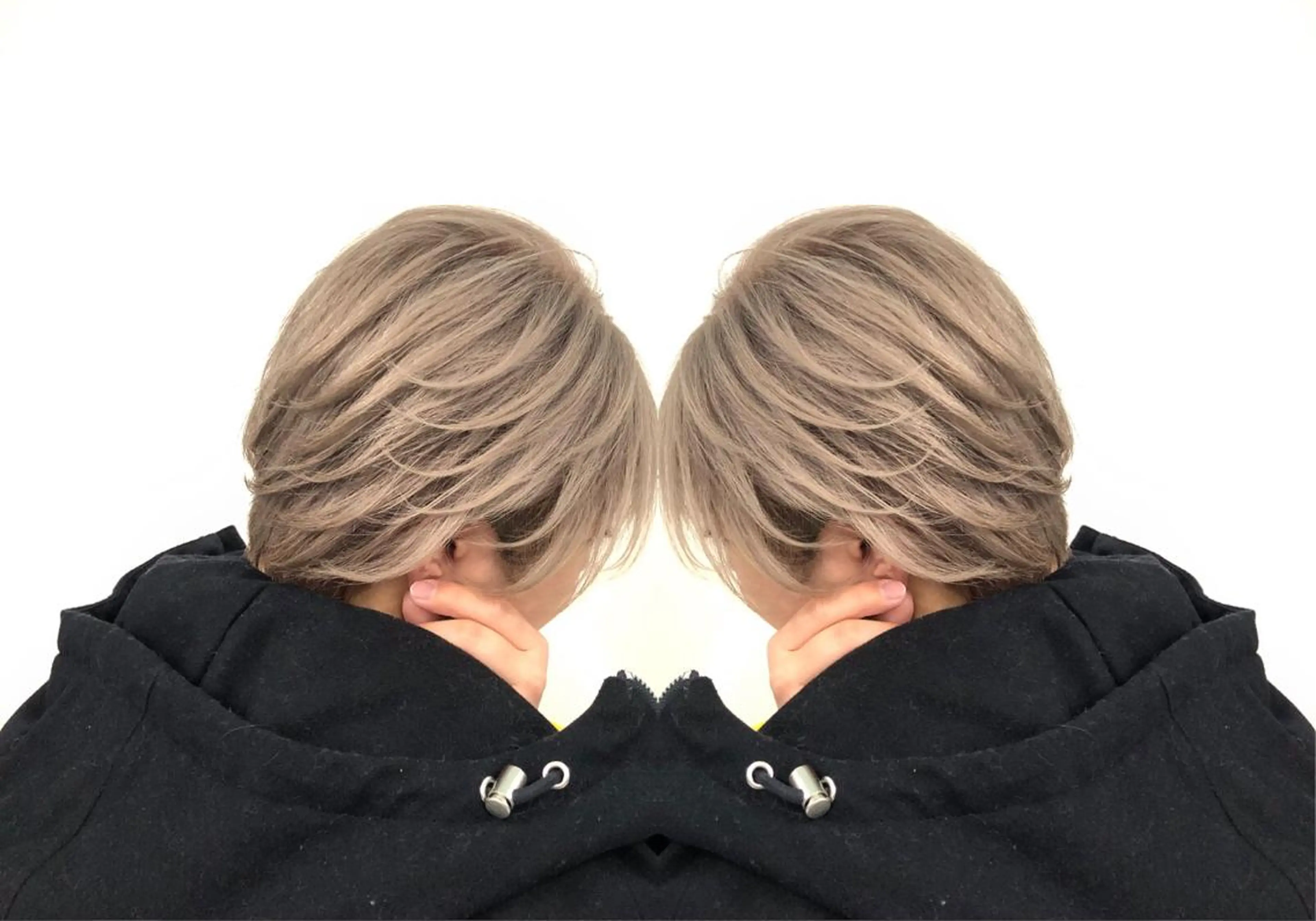 ショート カラー ヘアアレンジ バレイヤージュ デザインカラー ハイライトカラー ハイライト レイヤーカット アンドウ ユウ/ レイヤーカット/韓国のヘアスタイル